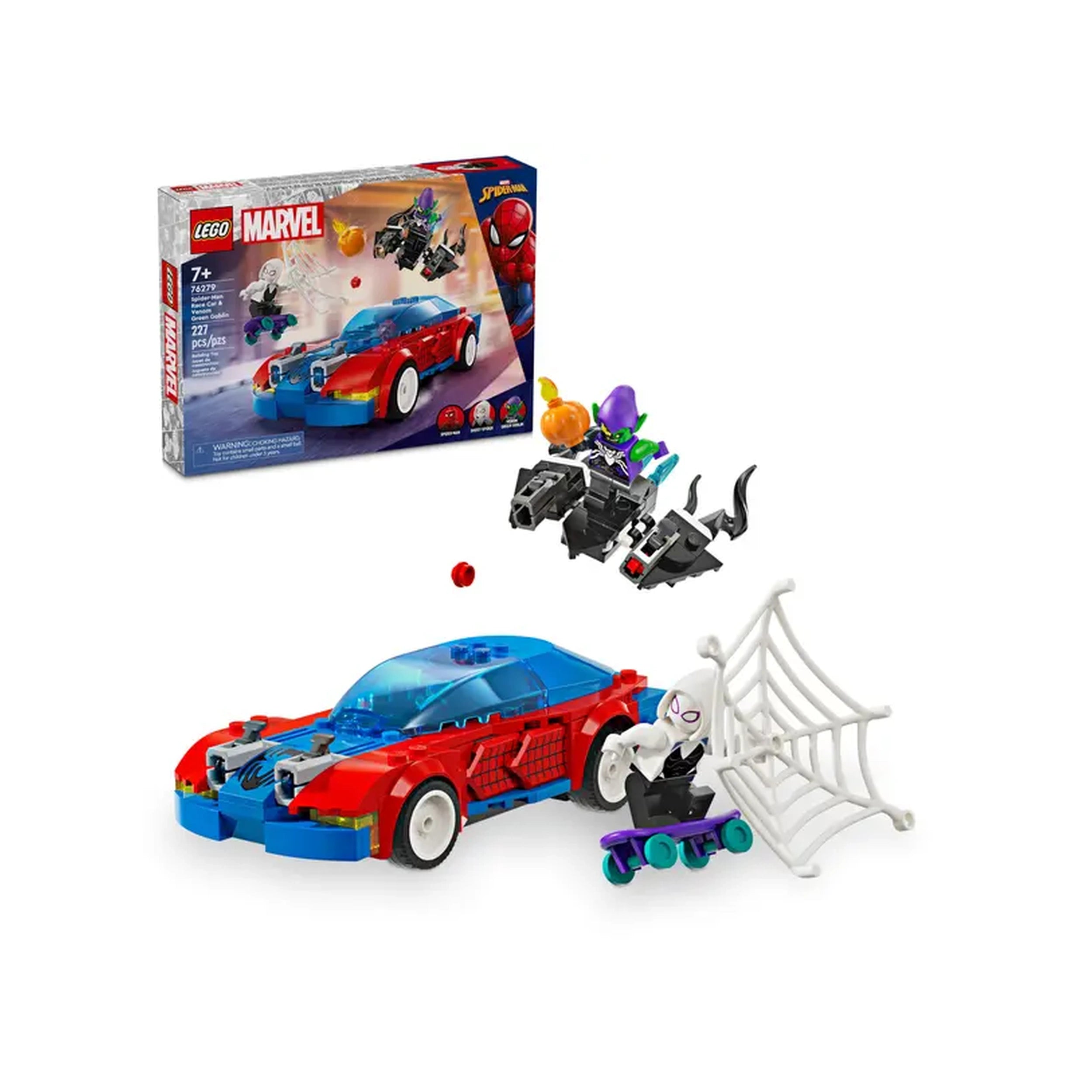 Lego - Marvel Super Heroes - Spider-Man Race Car & Venom Green Goblin - Construction Set Toys