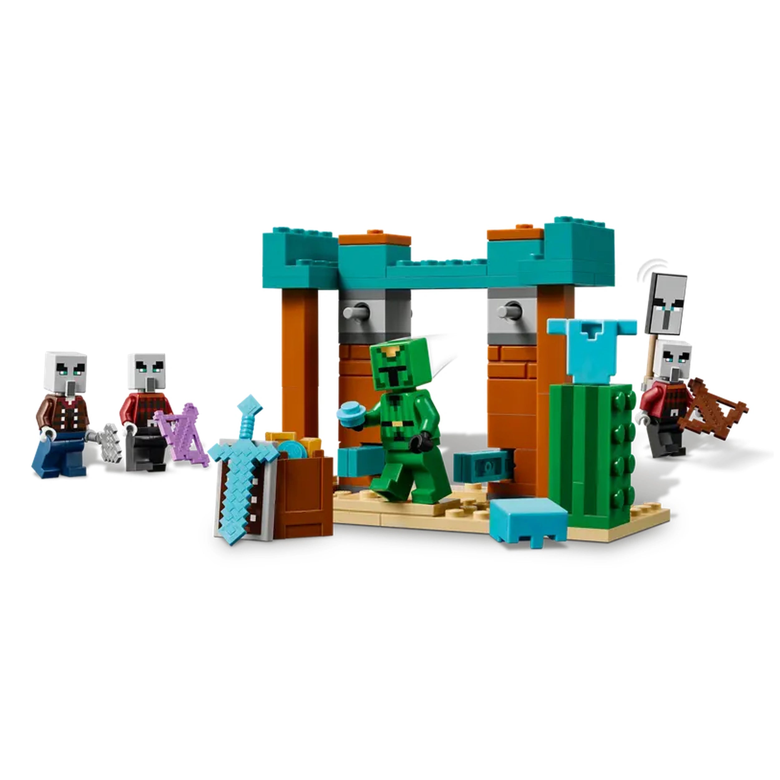 Lego - Minecraft - La Patrulla del Desierto Illager - Juguetes de Construcción