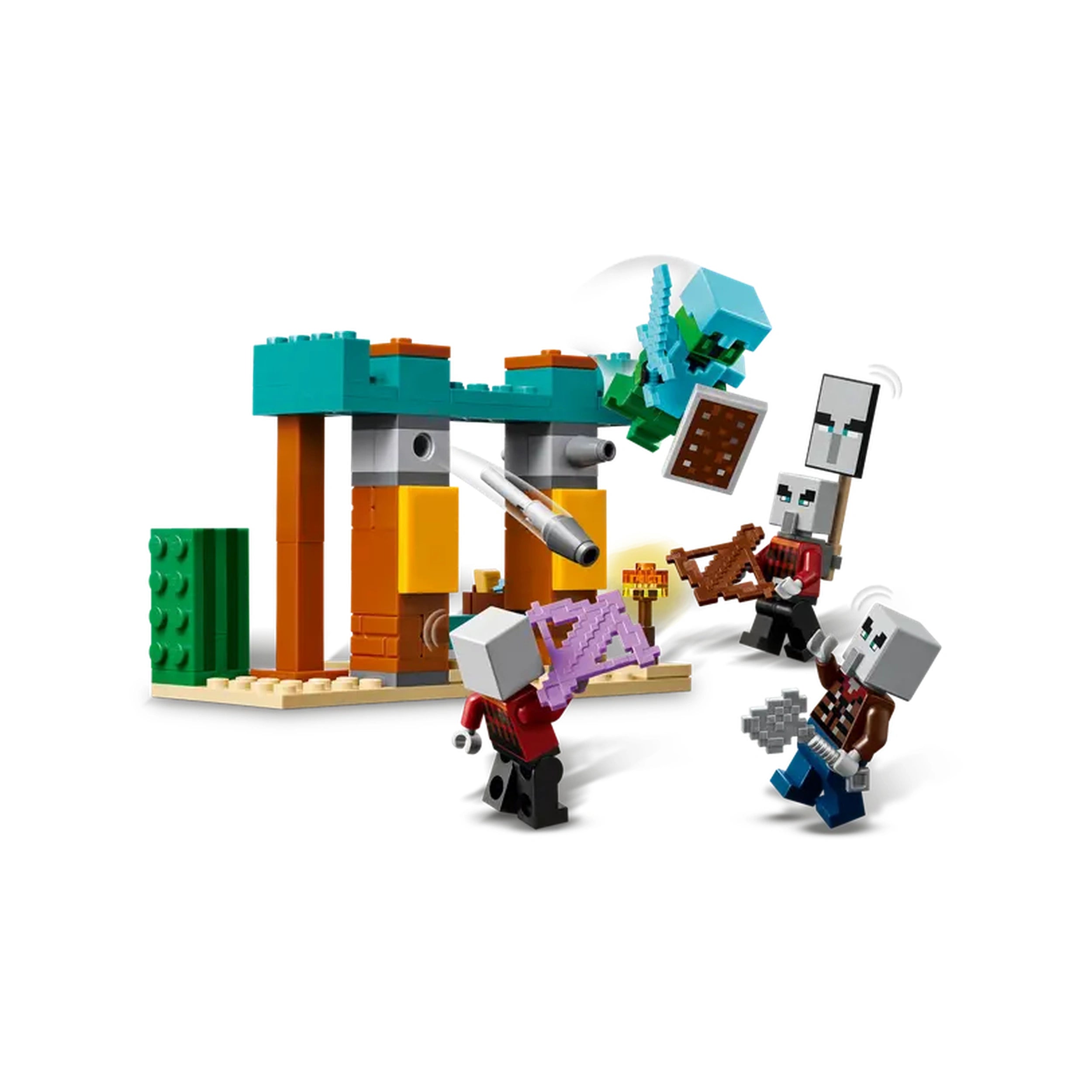 Lego - Minecraft - La Patrulla del Desierto Illager - Juguetes de Construcción