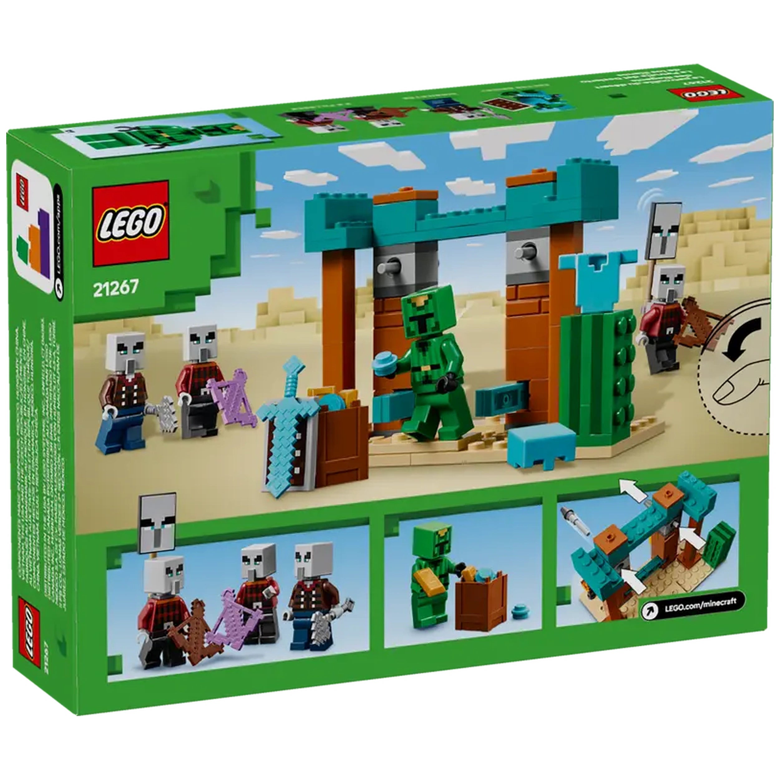 Lego - Minecraft - La Patrulla del Desierto Illager - Juguetes de Construcción
