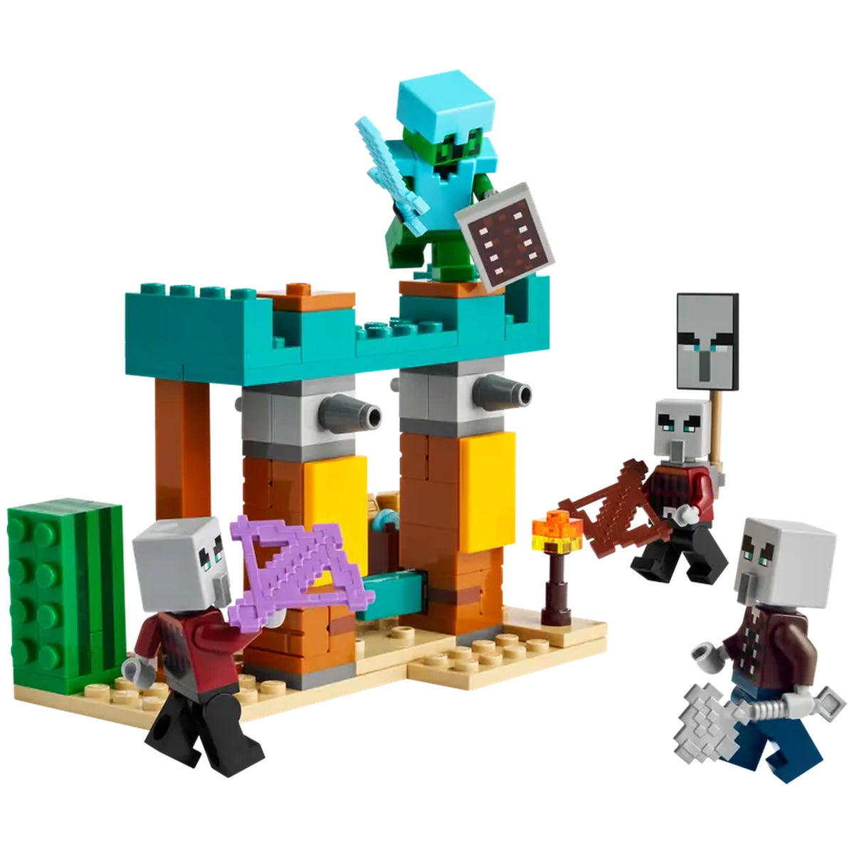 Lego - Minecraft - La Patrulla del Desierto Illager - Juguetes de Construcción