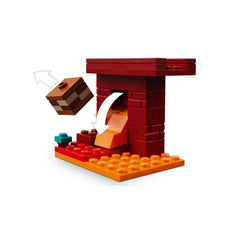 Lego - Minecraft - La Batalla de Lava en el Nether - Juguetes de Set de Construcción