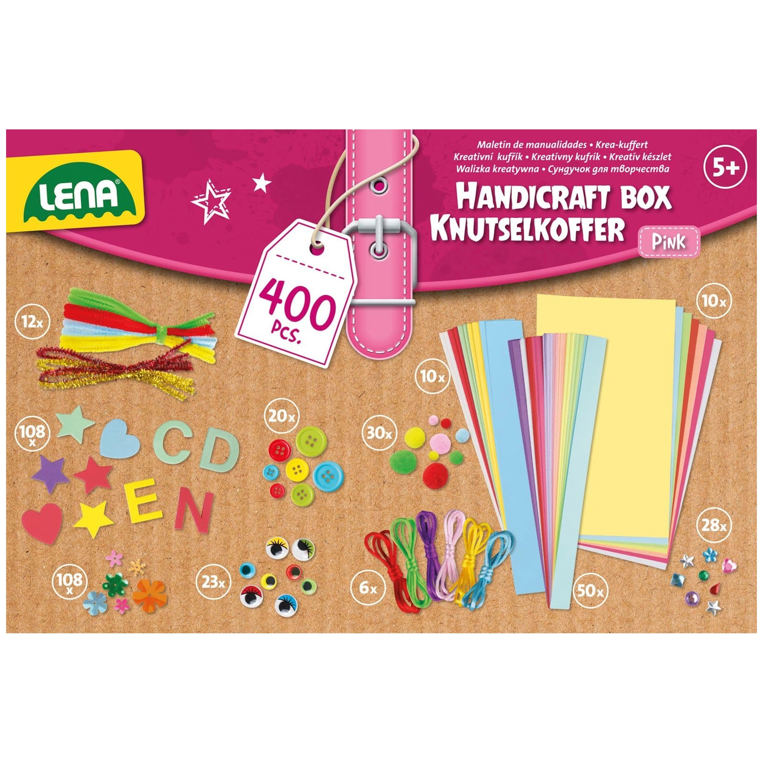 Lena - Caja de Manualidades Rosa - Artes y Manualidades