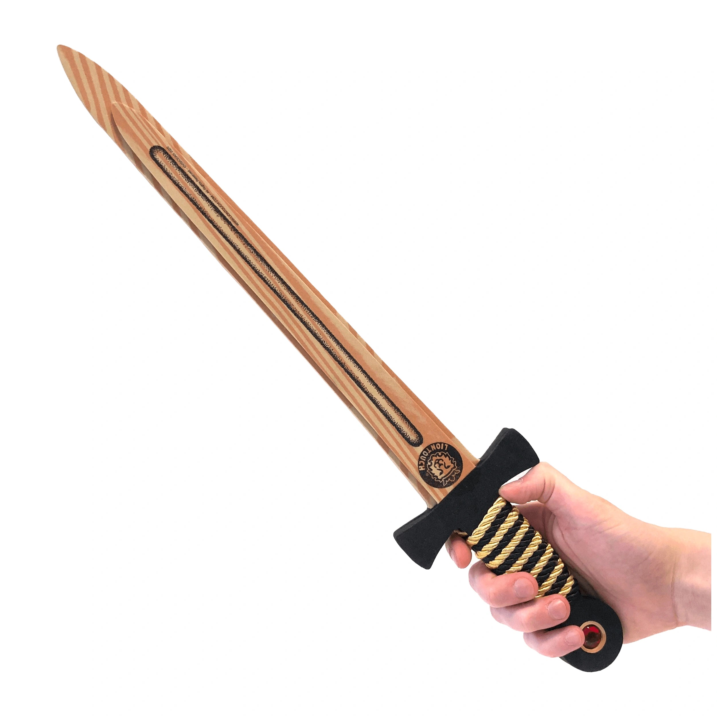 Liontouch - Espada WoodyLion · Oro/Negro - La Línea WoodyLion - Profesiones de Imaginación y Juego de Roles