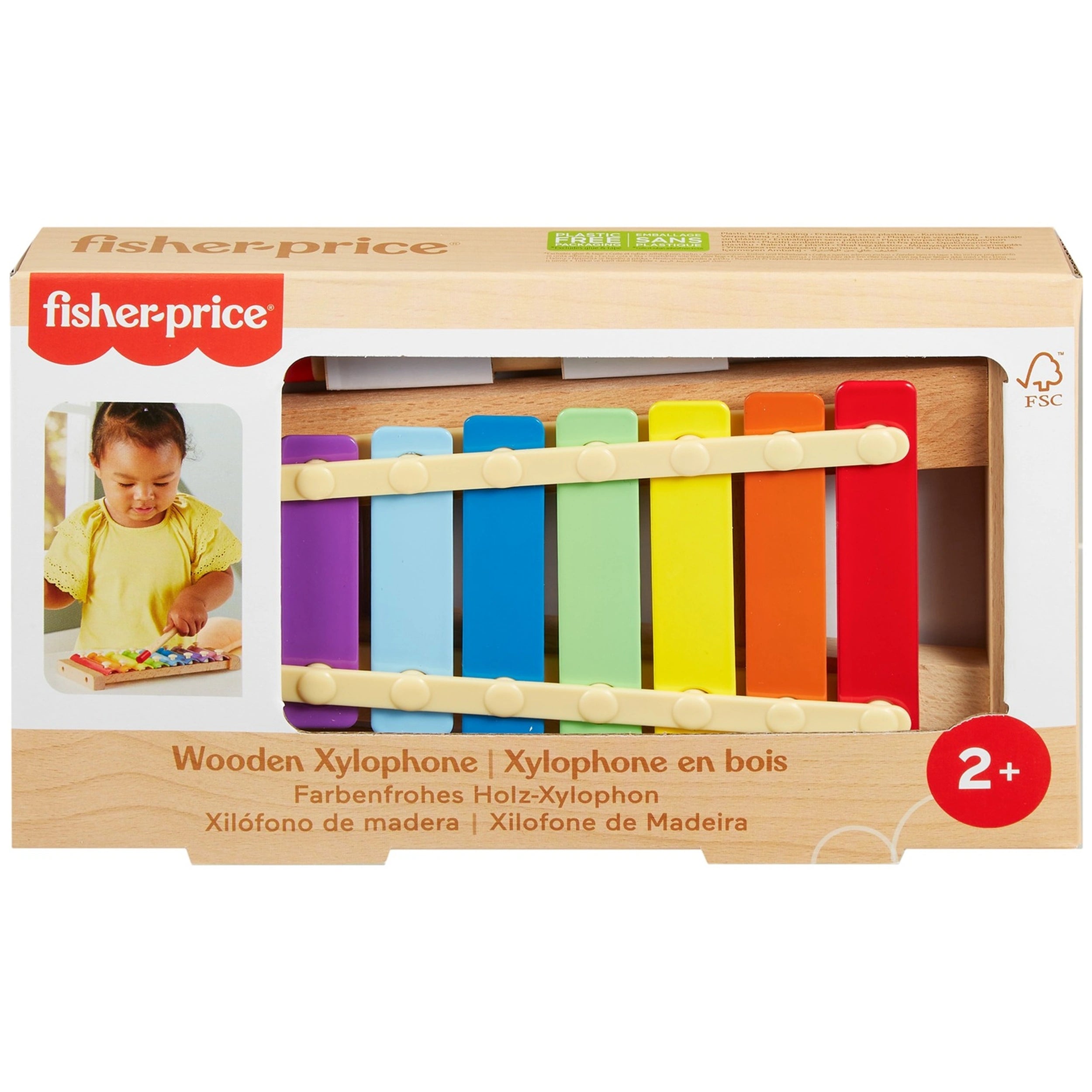MATTEL - Fisher-Price - Xilófono de Madera - Instrumentos Musicales