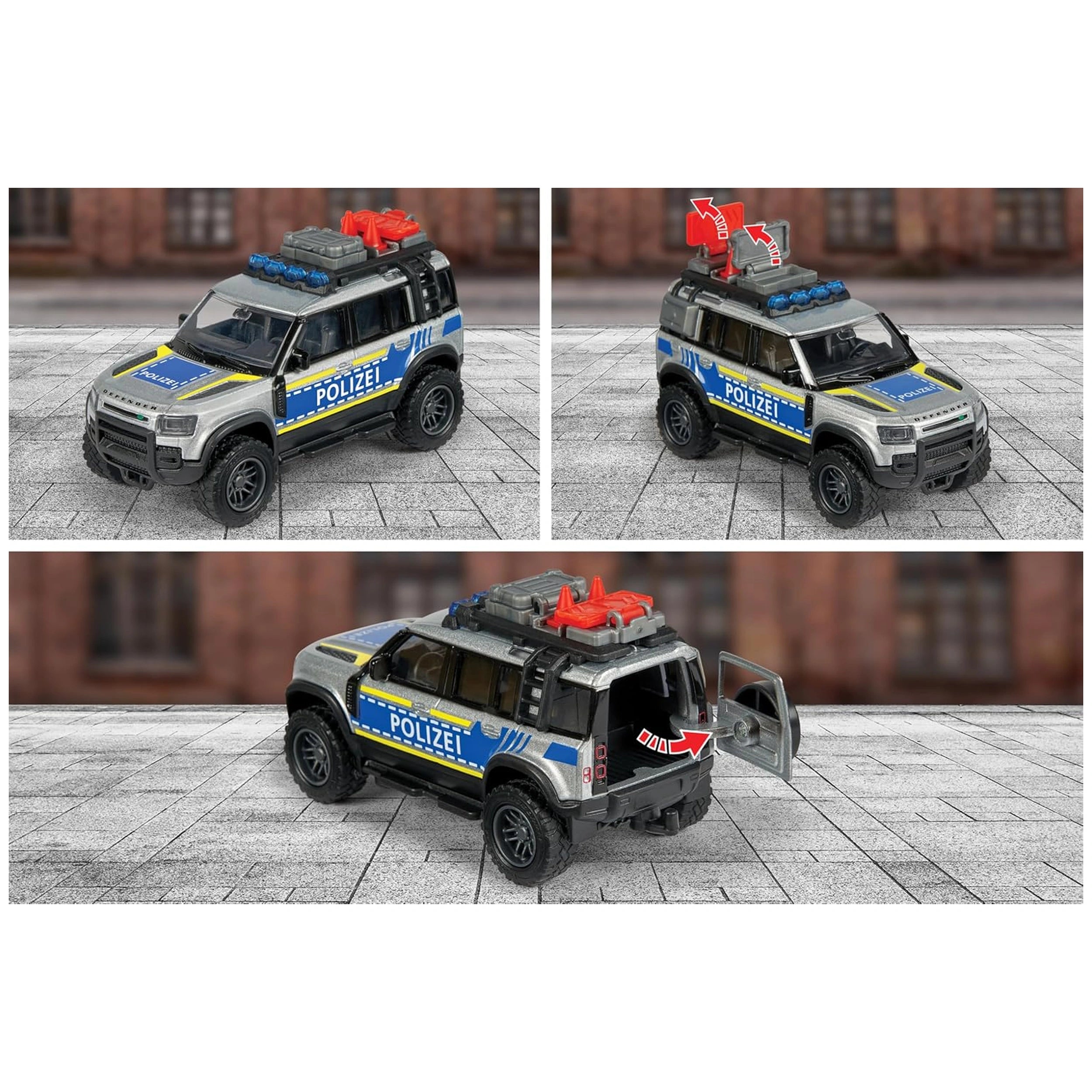 Majorette Land Rover Defender 90 Vehículos de Juego de Policía