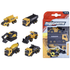 Majorette - Set de vehículos de construcción Volvo de 3 piezas - Vehículos de juego