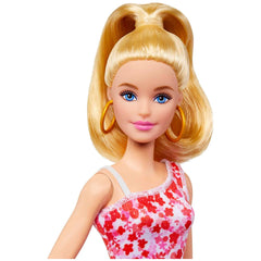 Mattel - Muñeca Barbie Básica Vestido Floral Rojo - Muñecas, Juegos de Juego y Figuras de Juguete