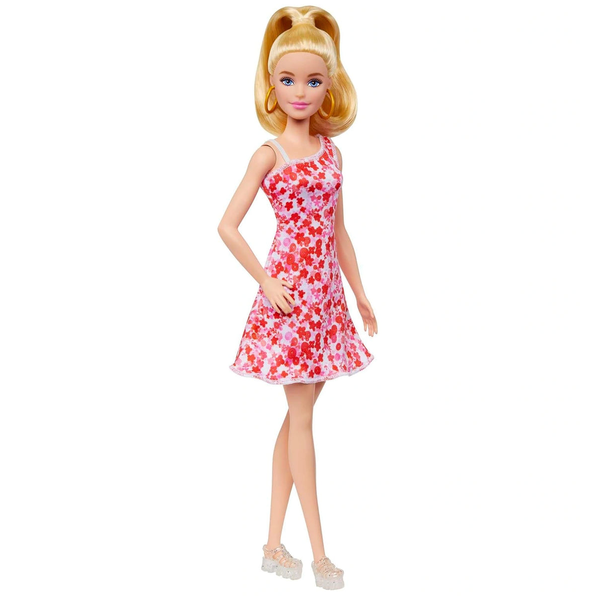 Mattel - Muñeca Barbie Básica Vestido Floral Rojo - Muñecas, Juegos de Juego y Figuras de Juguete