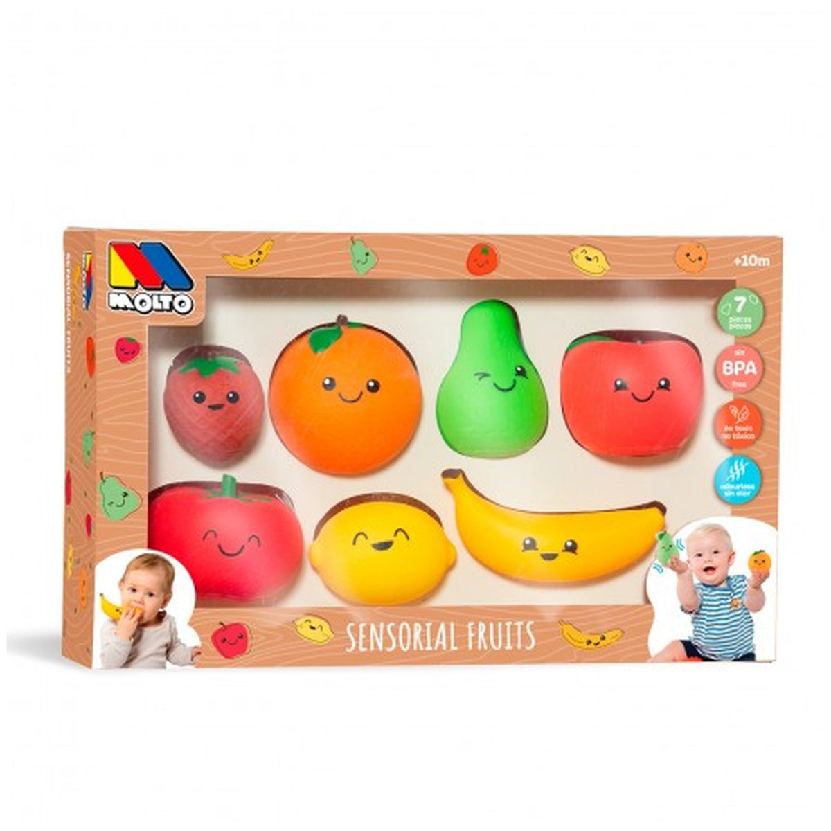 Molto - Sensorial Fruits Set 7 Pcs - Baby Activity Toys