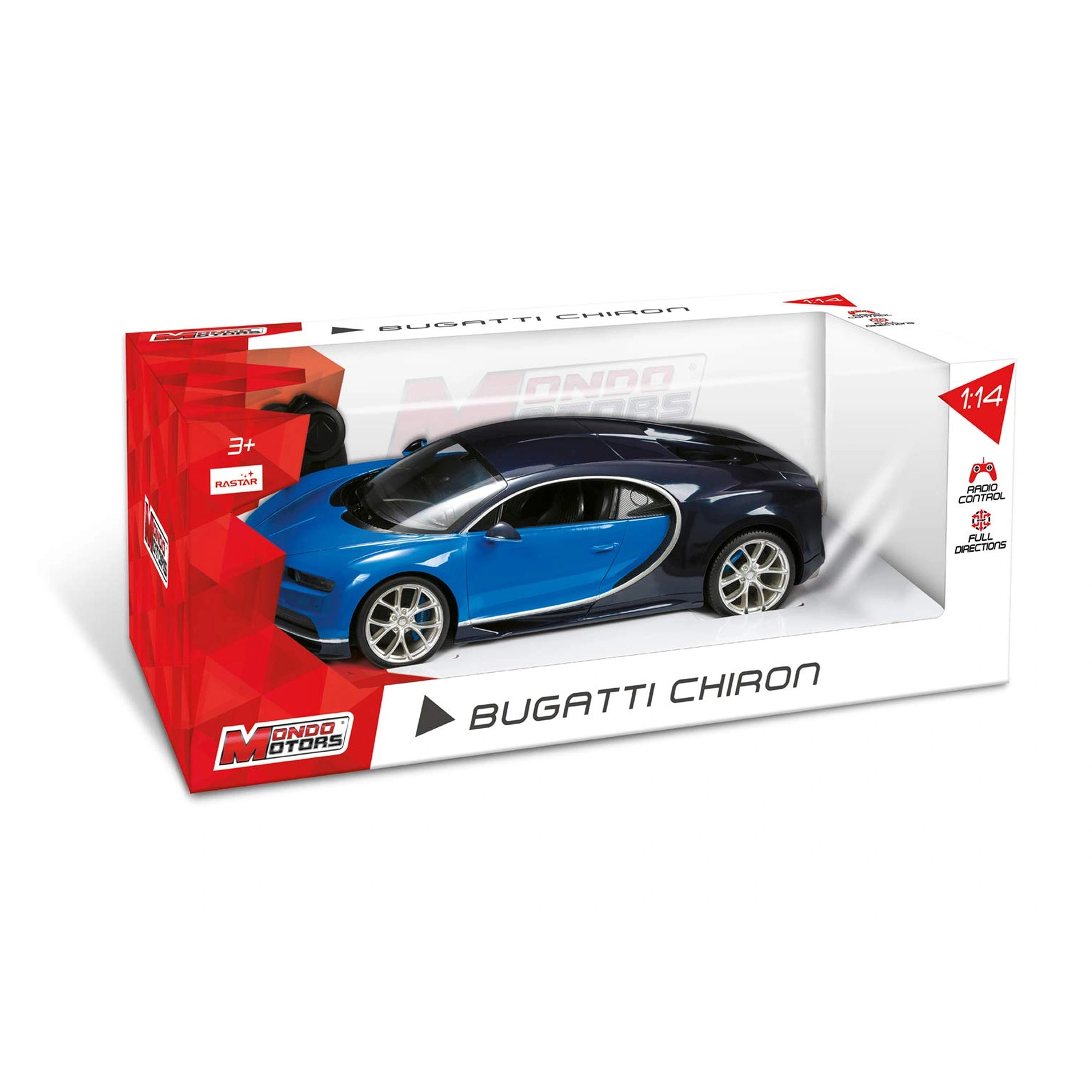 Mondo - Bugatti Chiron Control Remoto 2.4 GHz 1:14 Función Completa - Vehículos de Juego