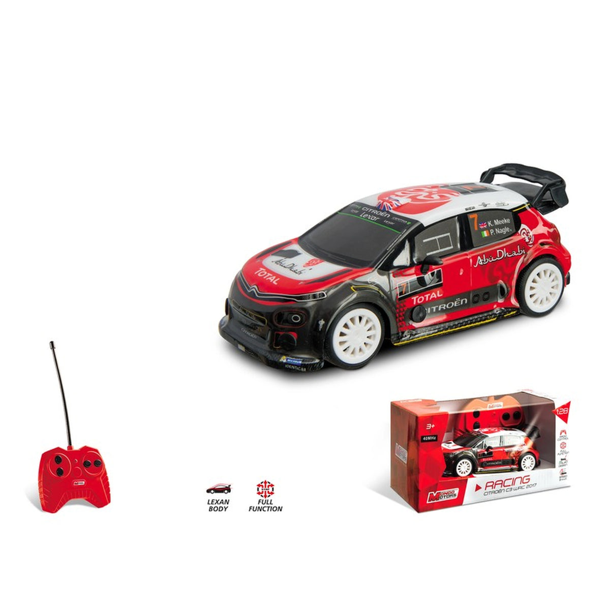 Mondo - Citroen C3 WRC Radio-Controlled 2.4 GHz 1:28 Full Function with Lexan Body - Play Vehicles
