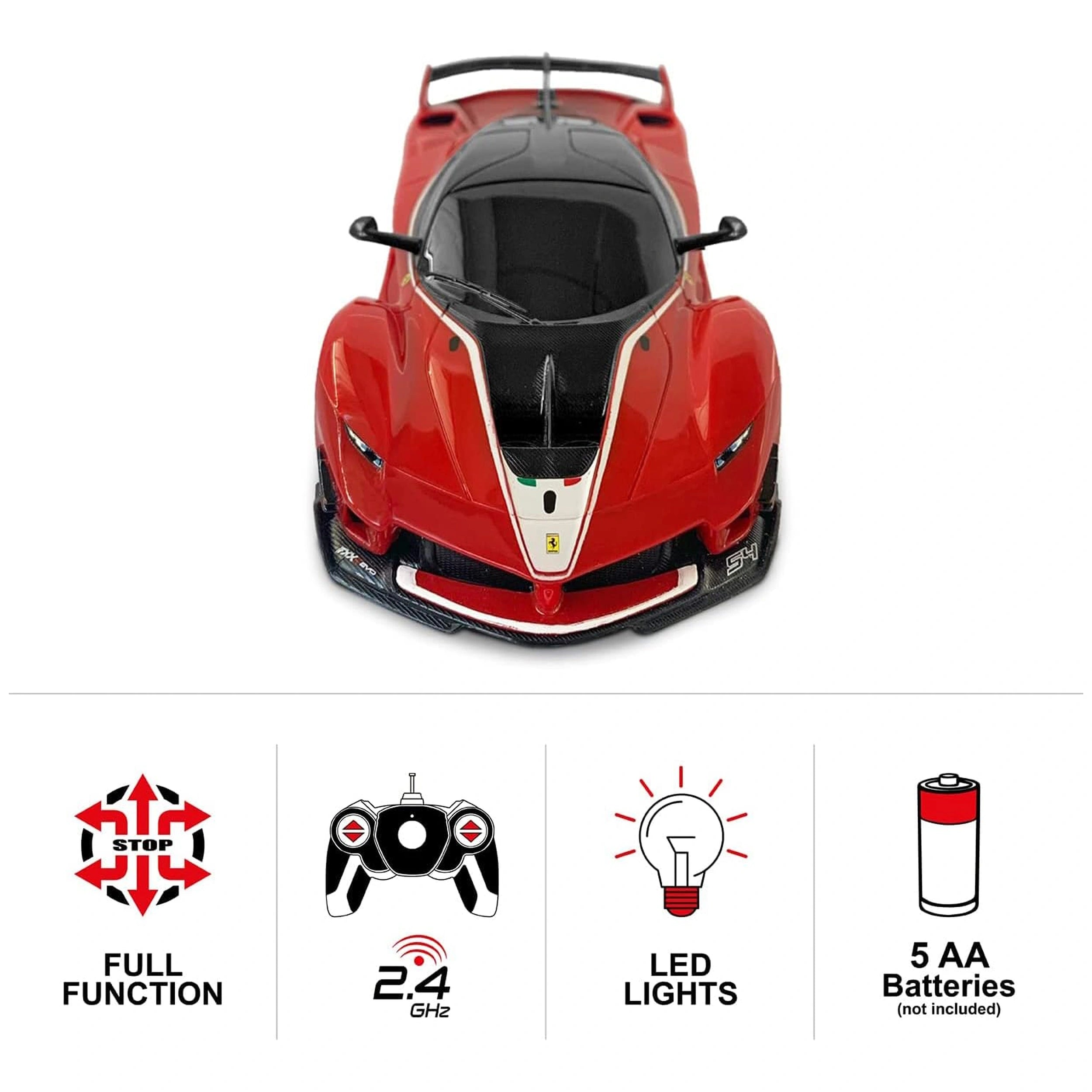 Mondo - Ferrari FXX K EVO Radio-Controlled Radio-Controlled 2.4 GHz 1:24 Full Function with Lights and Opening Doors - Play Vehicles