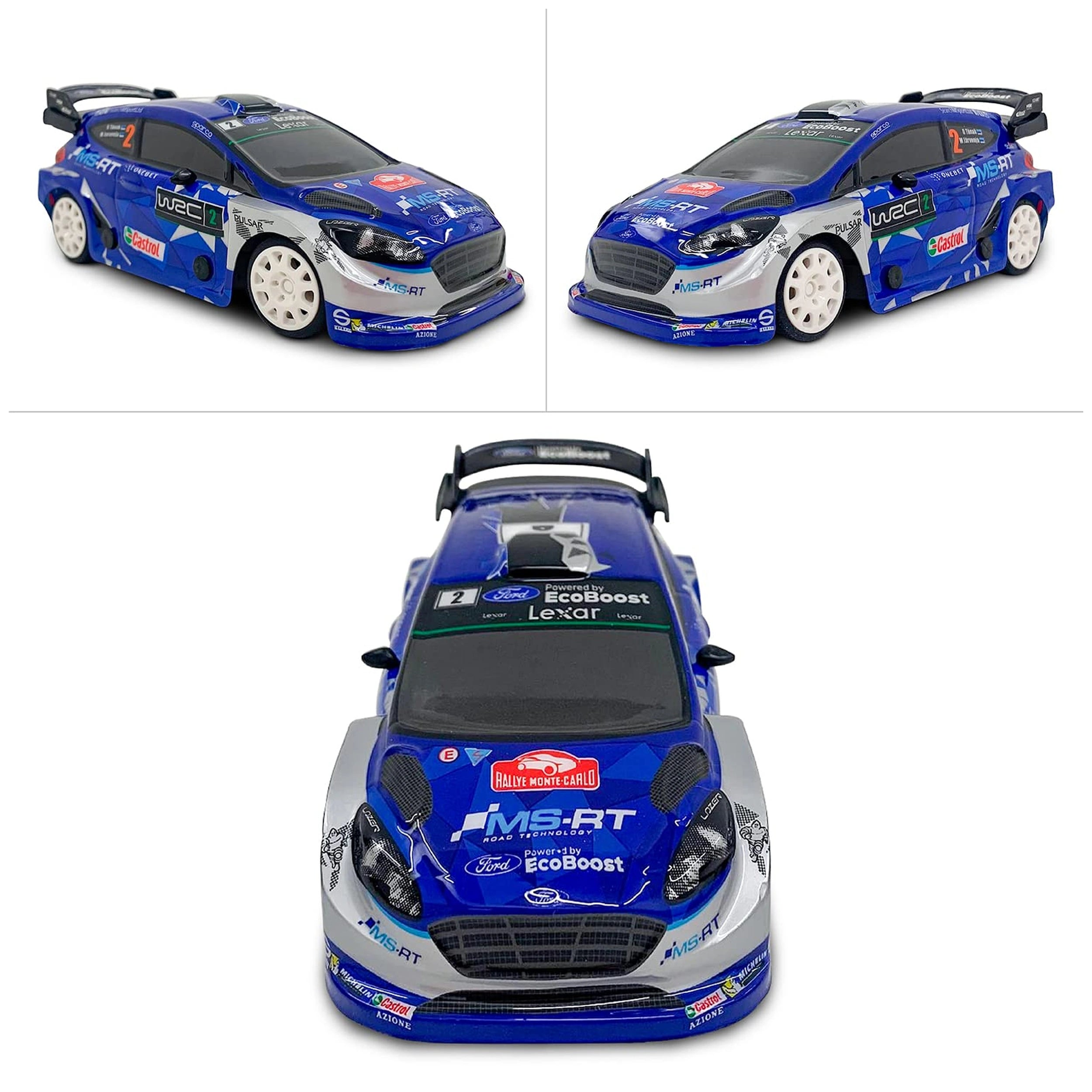 Mondo - Ford Fiesta WRC Control Remoto 2.4 GHz 1:28 Función Completa con Carrocería de Lexan - Vehículos de Juego