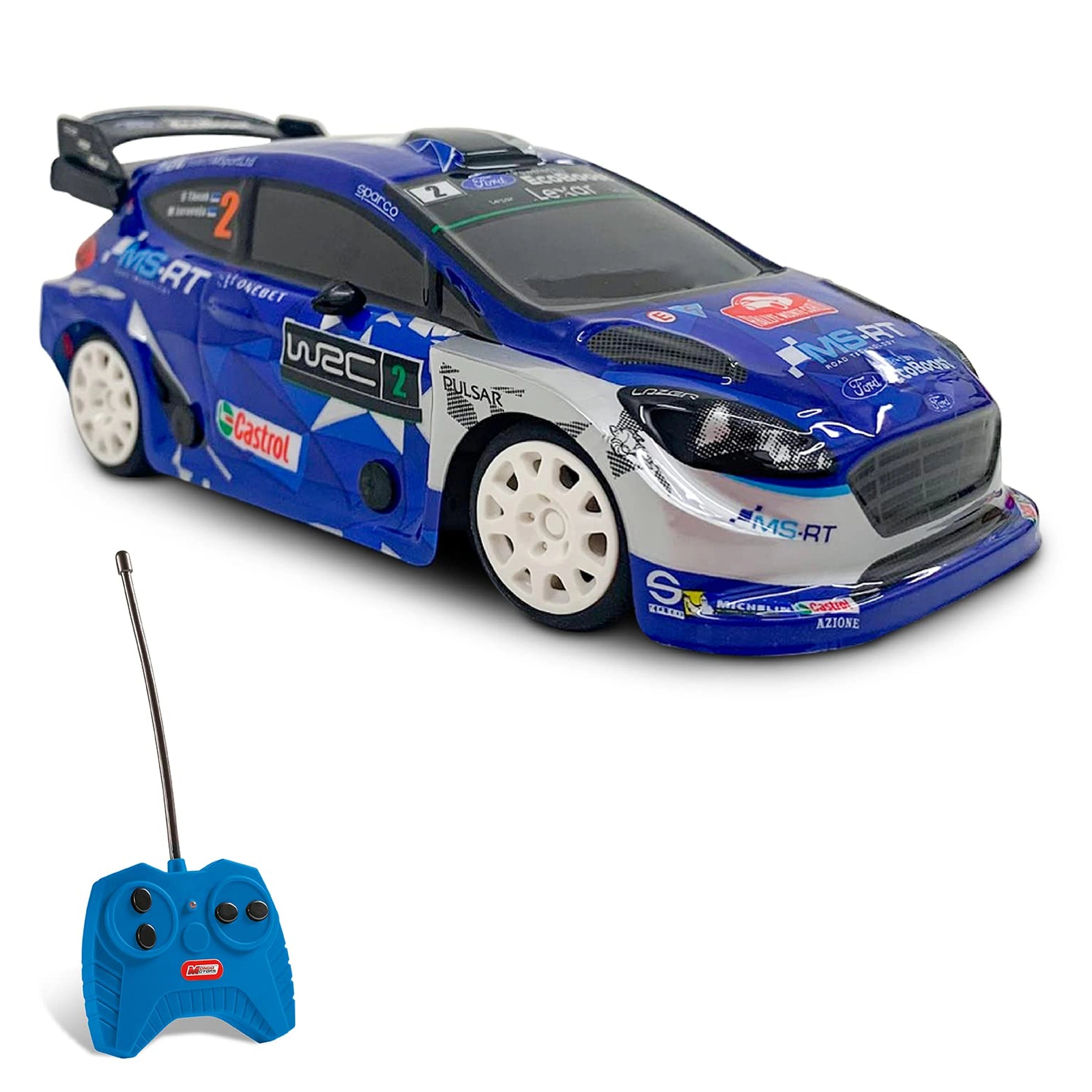 Mondo - Ford Fiesta WRC Control Remoto 2.4 GHz 1:28 Función Completa con Carrocería de Lexan - Vehículos de Juego