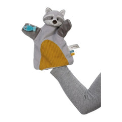 My First NICI - 2in1 Raccoon Hand Puppet Cuddle Blanket - Baby Activity Toys