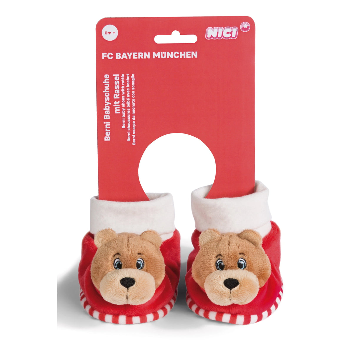 NICI - Botas de bebé con sonajero FC Bayern Munich Oso Berni - Juguetes de actividad para bebés