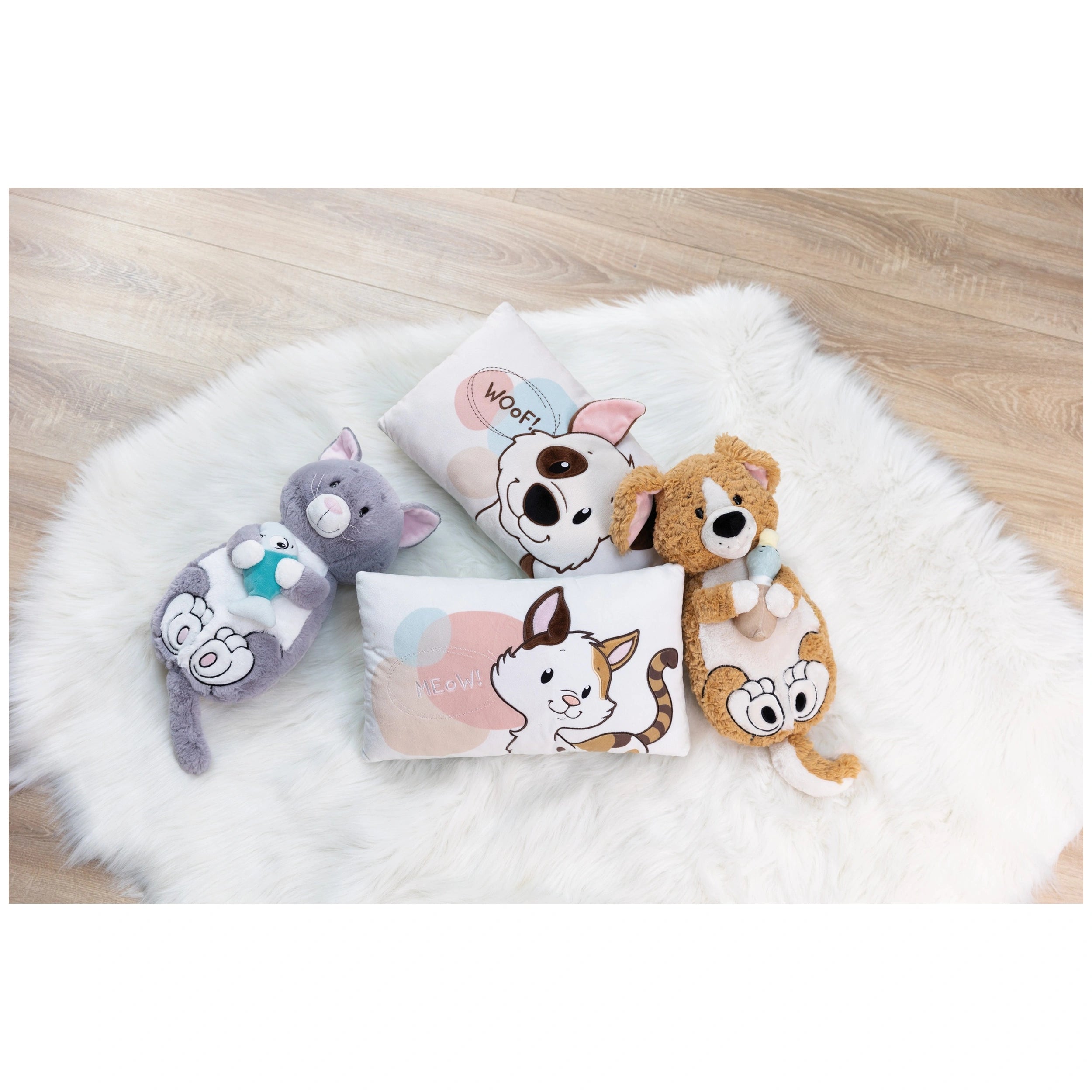 NICI - Homies - Juguete de peluche gato gris pez Nici verde animales de peluche