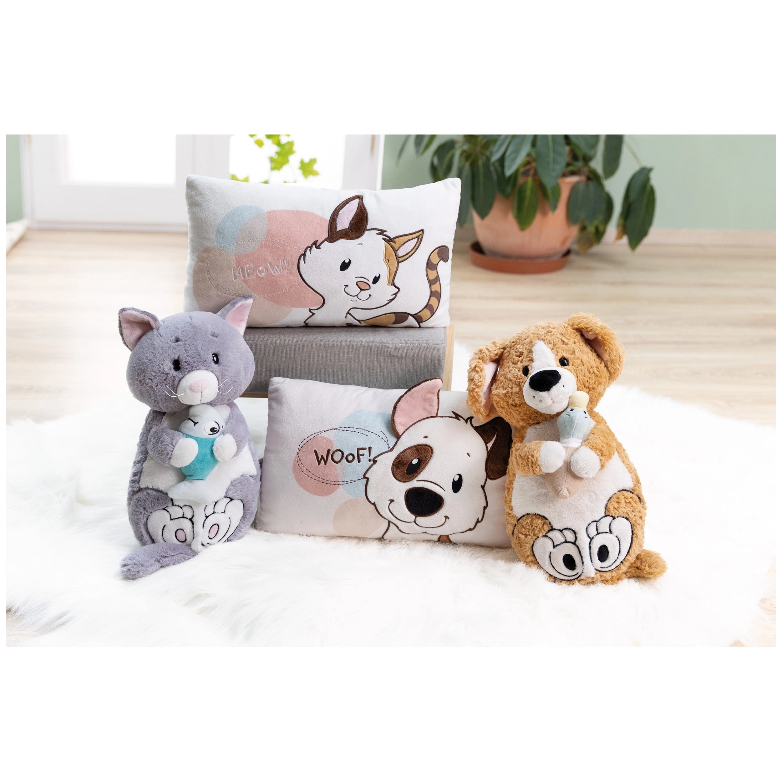NICI - Homies - Juguete de peluche gato gris pez Nici verde animales de peluche