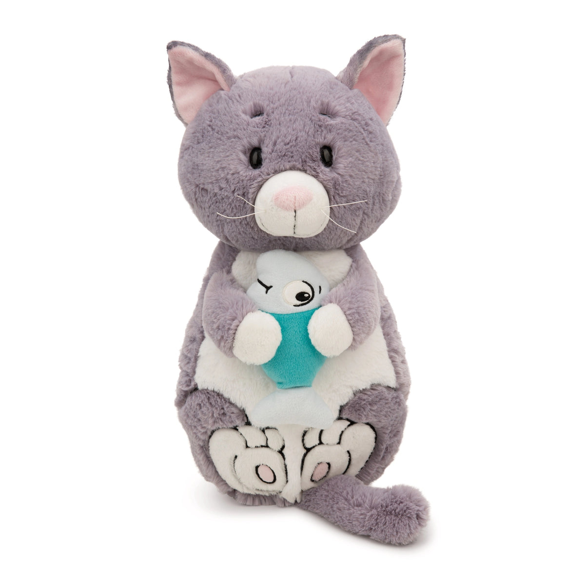 NICI - Homies - Juguete de peluche gato gris pez Nici verde animales de peluche