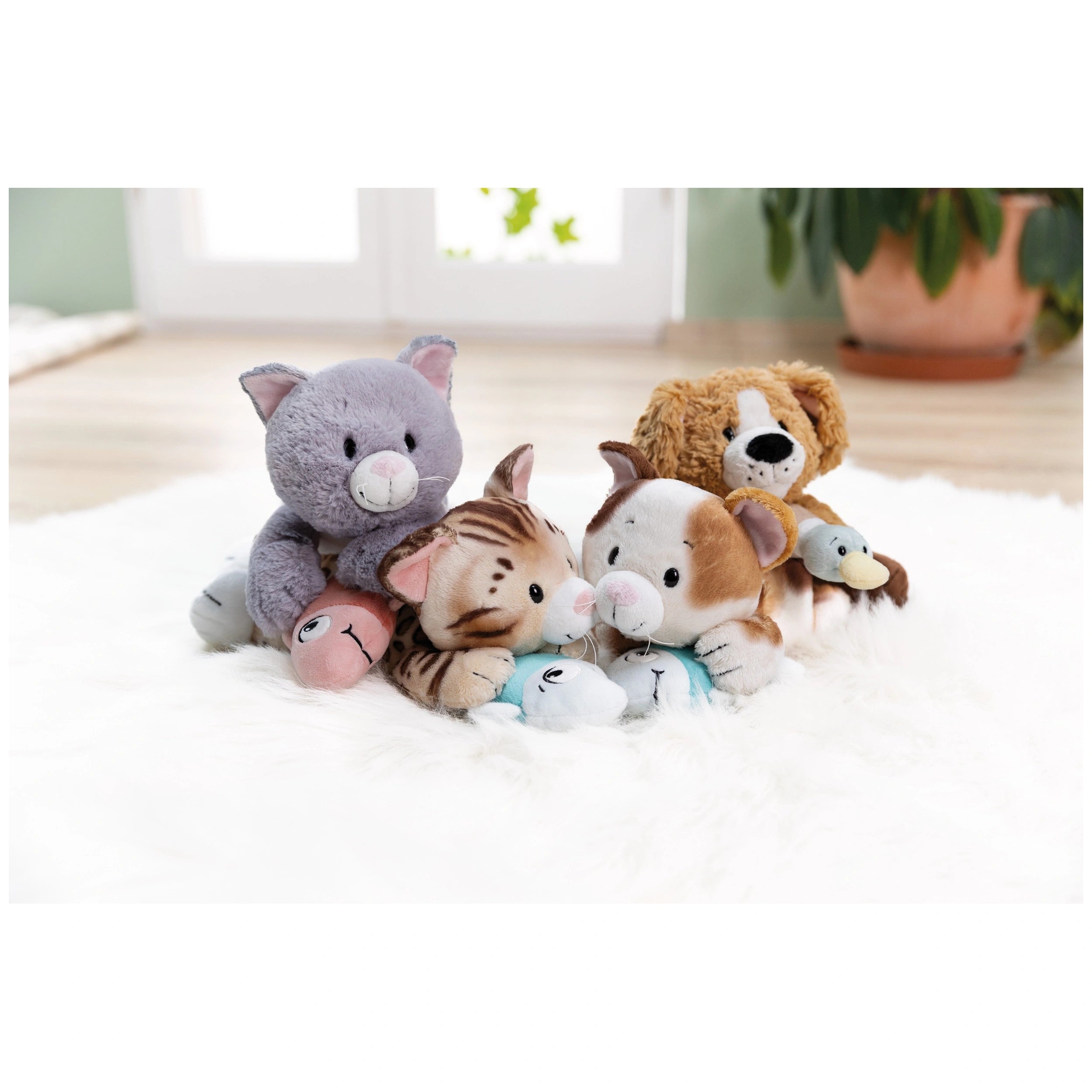 NICI - Homies - Juguete de peluche gato calico acostado