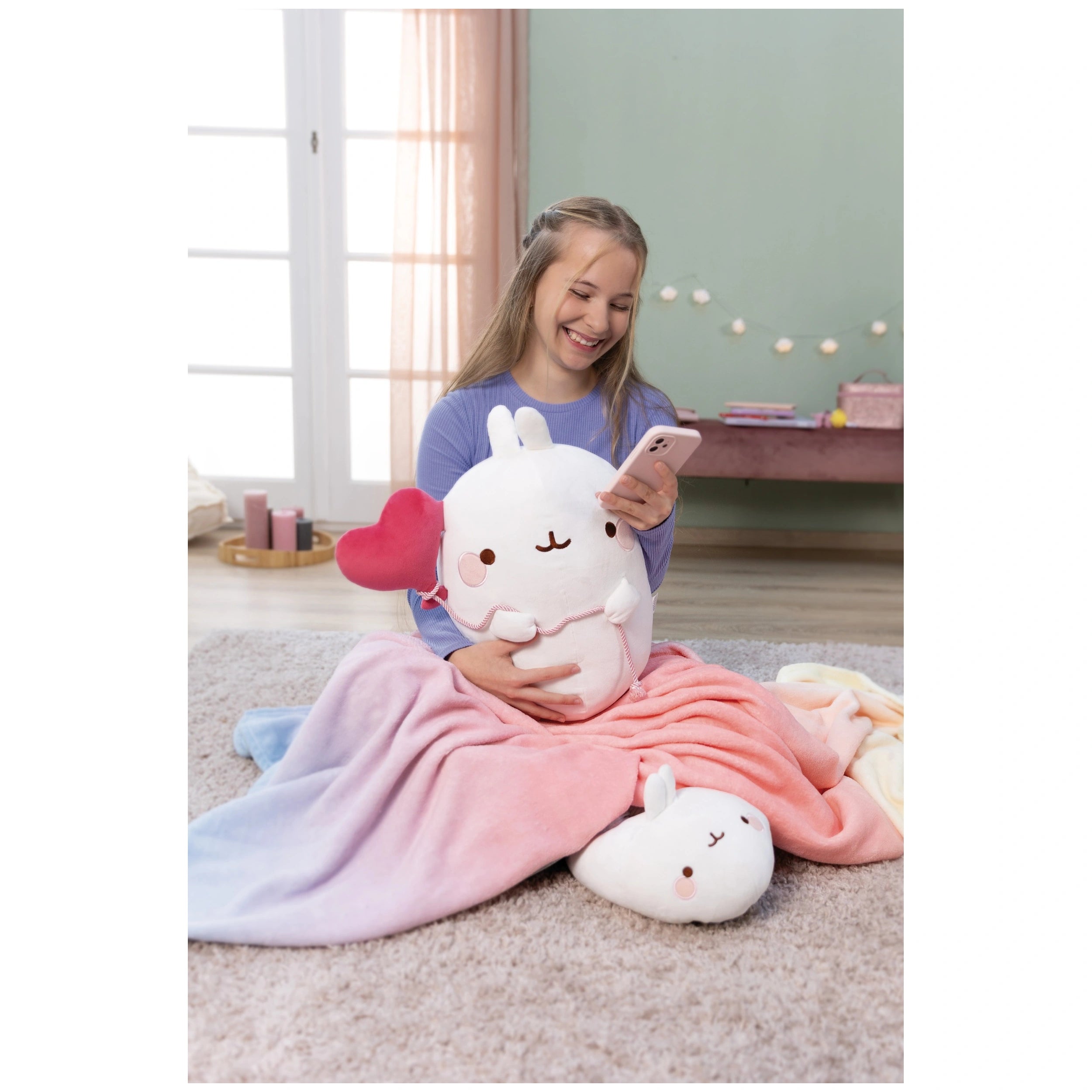 NICI - Manta de forro Molang - Animales de peluche