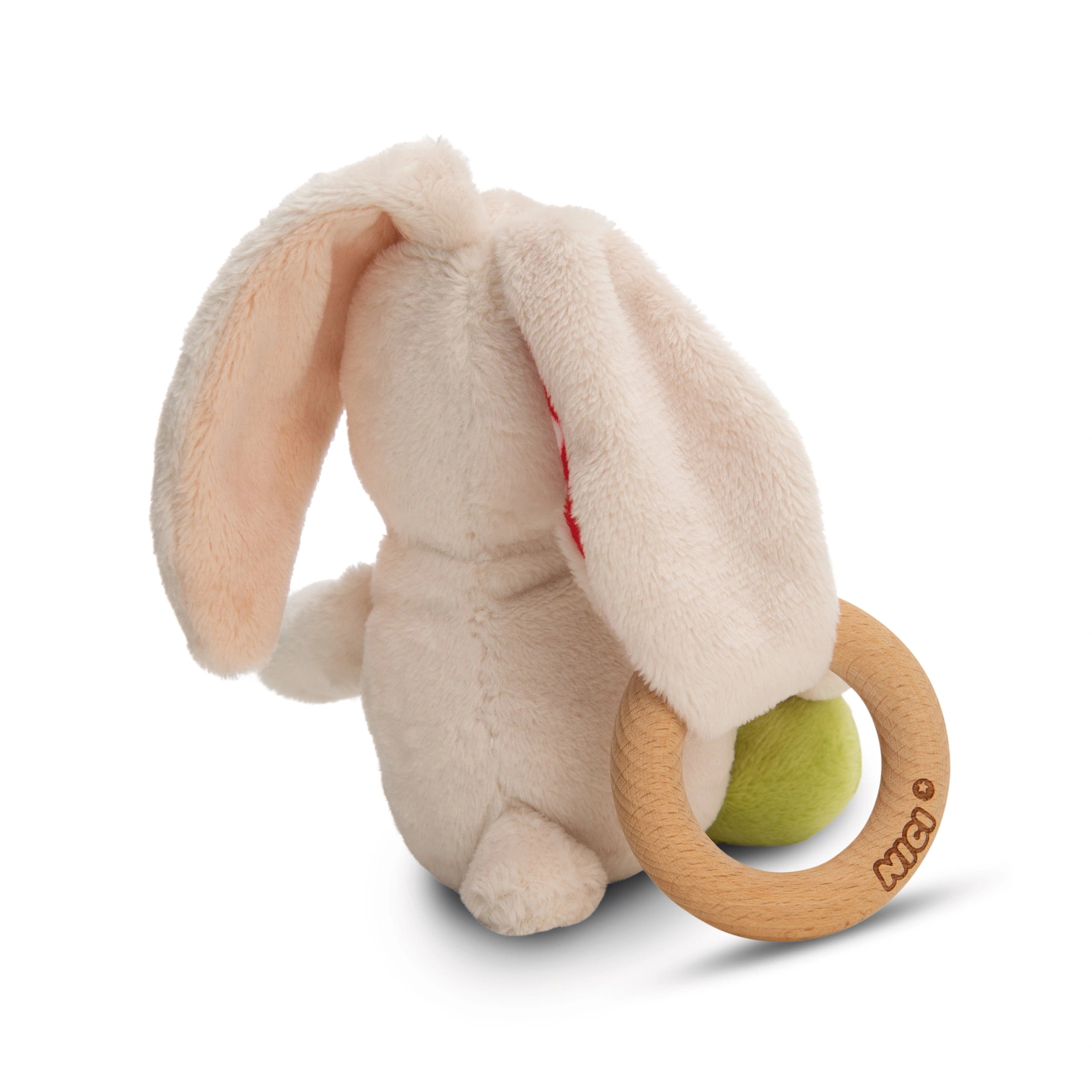 NICI - Mi Primer NICI - Conejo Griffin Tilli con Anillo de Madera - Chupetes y Mordedores