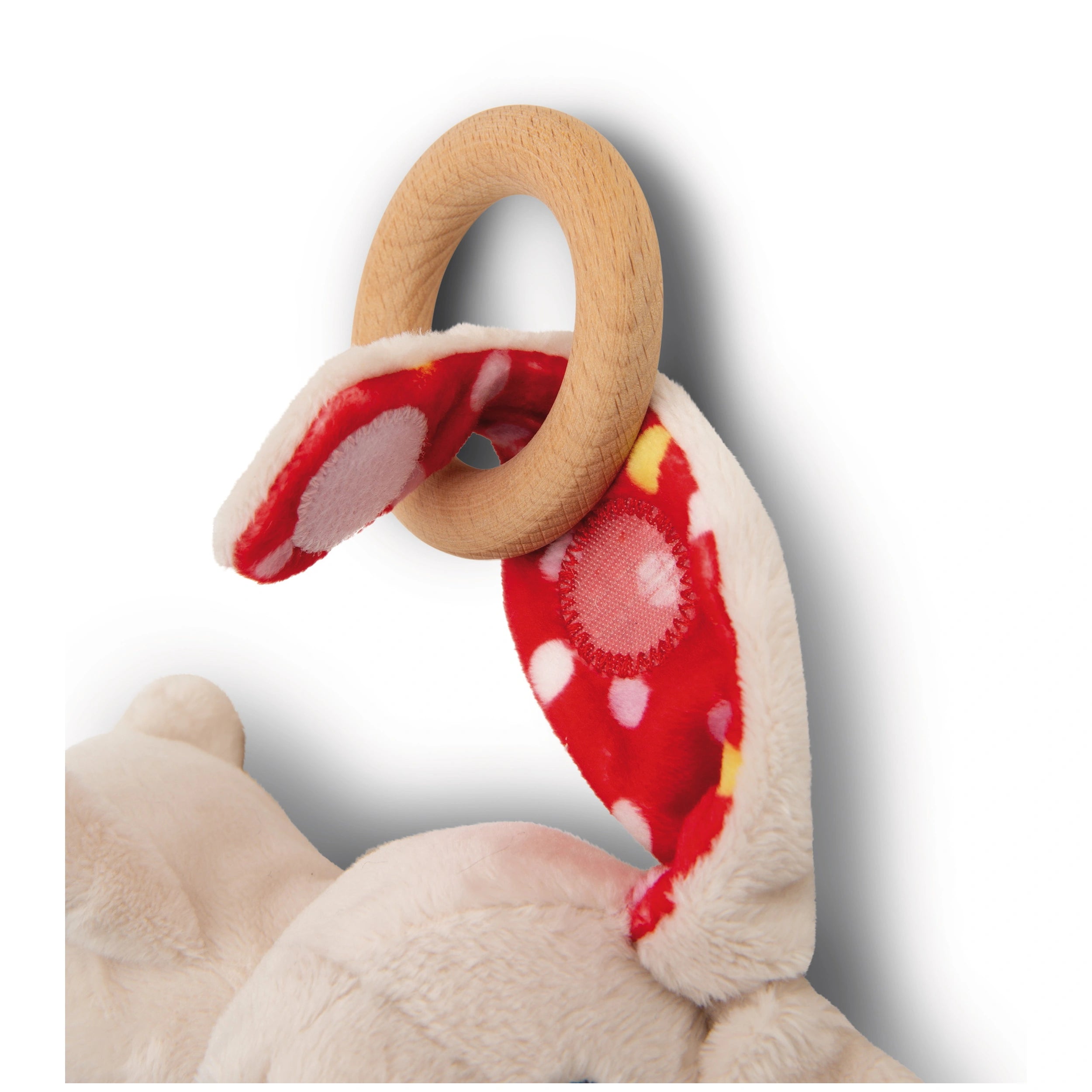 NICI - Mi Primer NICI - Conejo Griffin Tilli con Anillo de Madera - Chupetes y Mordedores