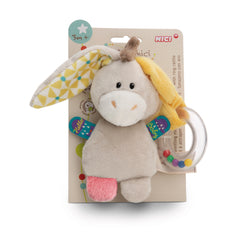 NICI - Mi Primer Sonajero de Anillo NICI Burro Muli 15 Cm - Sonajeros