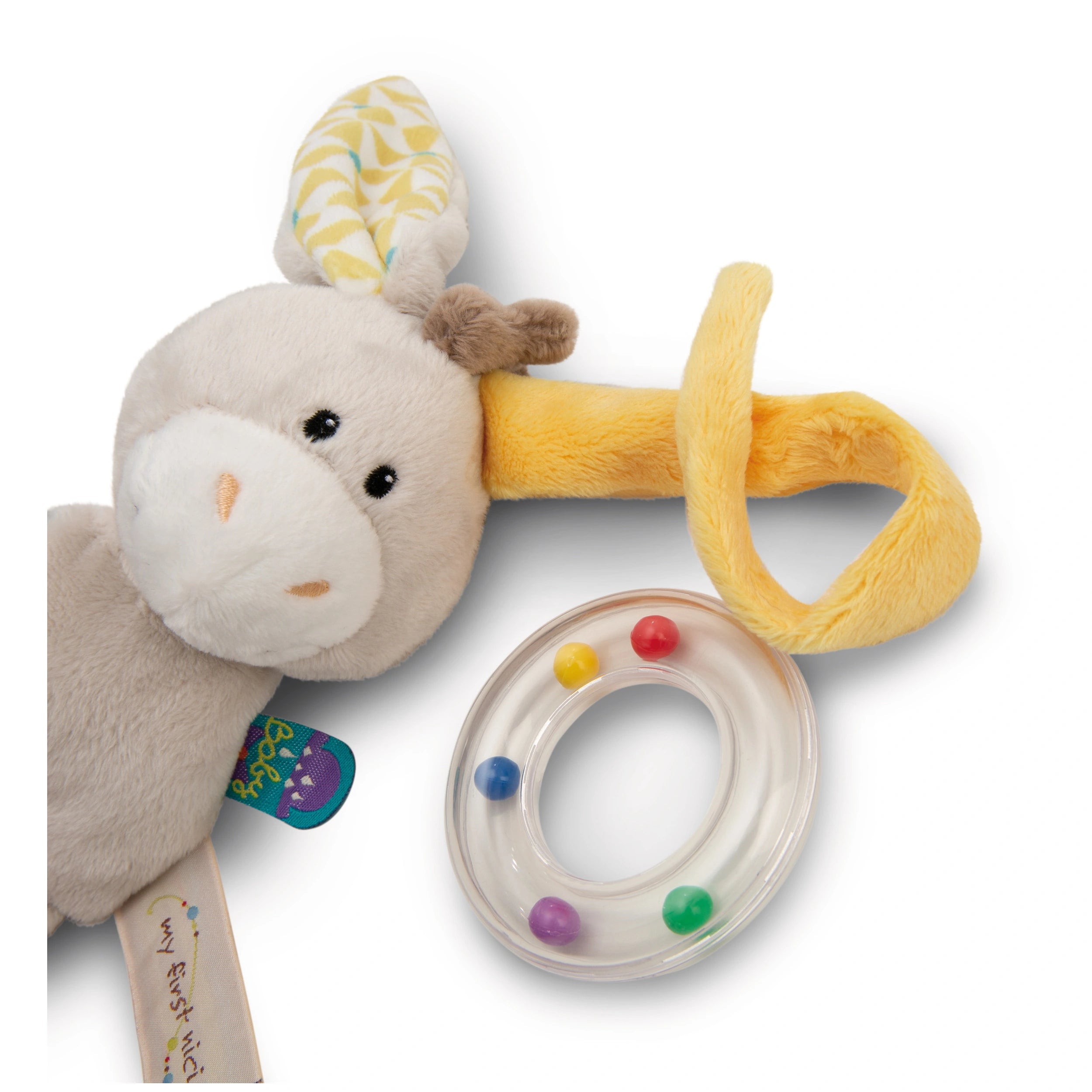 NICI - Mi Primer Sonajero de Anillo NICI Burro Muli 15 Cm - Sonajeros