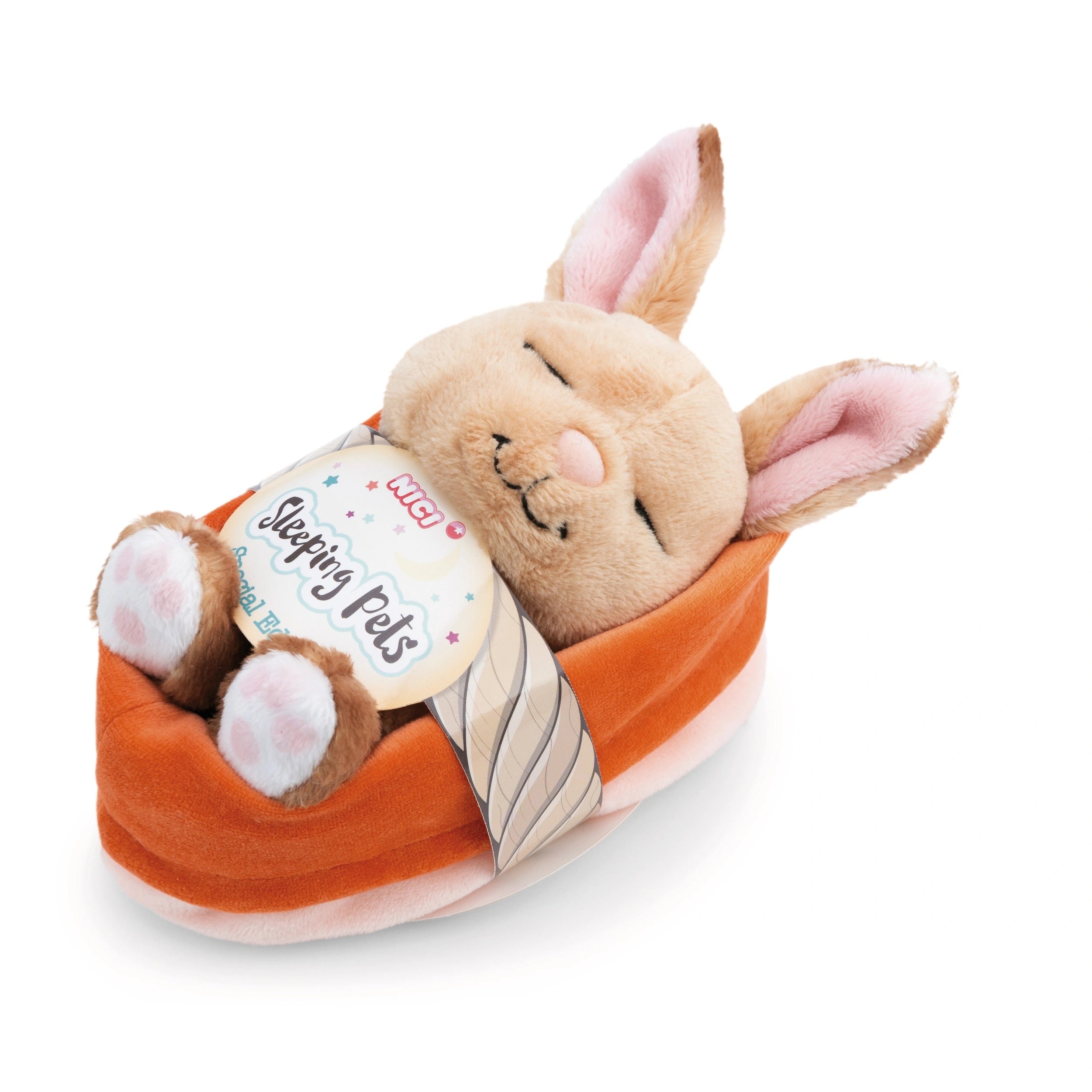 NICI - Conejos Durmiendo en la Cesta de Durazno - Peluches