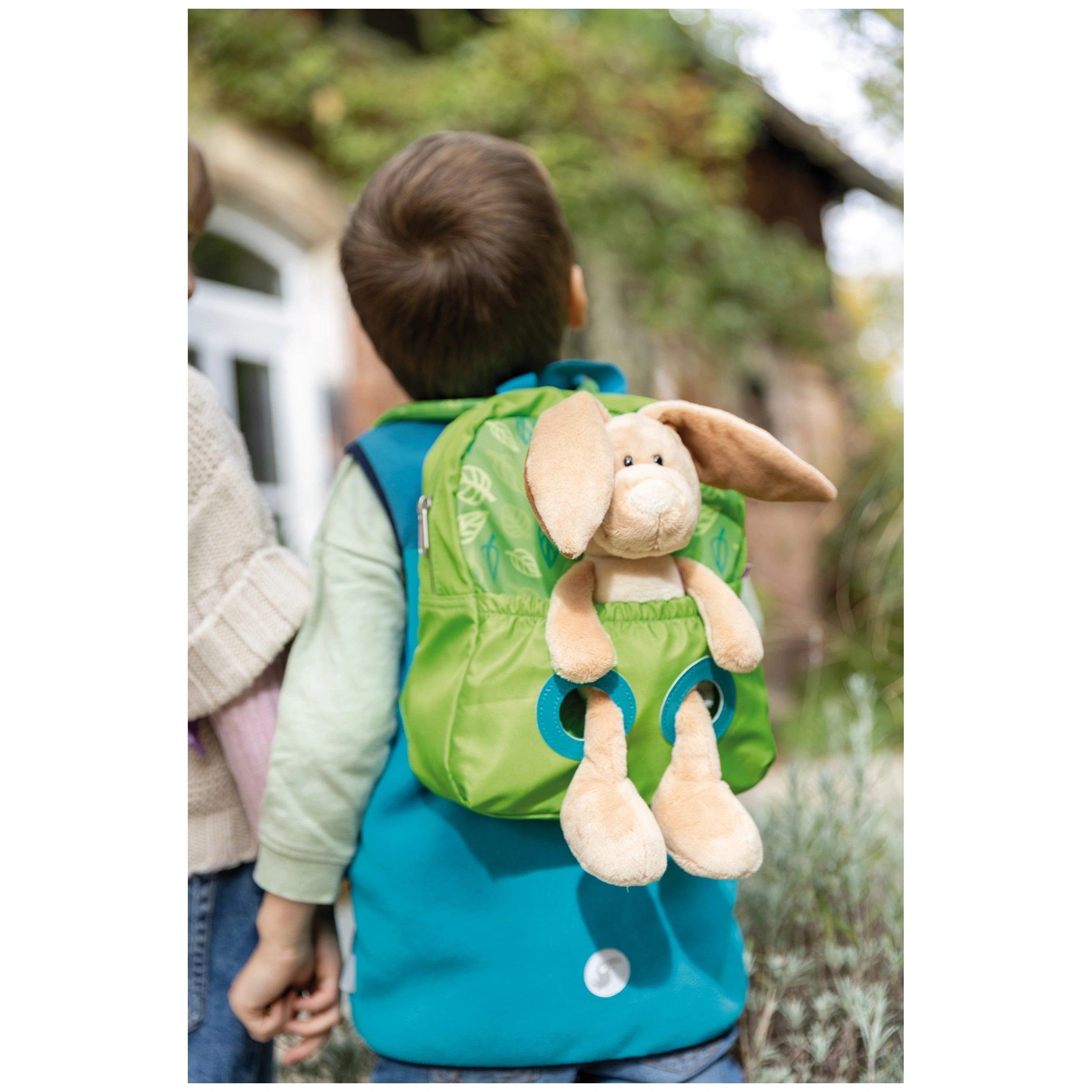 NICI - Travel-Friends-Green-Backpack-With-Soft-Toy-Rabbit-Collectibles