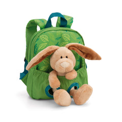 NICI - Travel-Friends-Green-Backpack-With-Soft-Toy-Rabbit-Collectibles