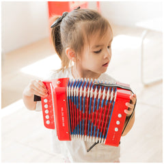 New Classic Toys - Accordion With Music Book - Red - Musical Instruments