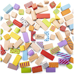New Classic Toys - Building Blocks In A Drum - Fantasy Color - 100 Pieces - Construction Set Toys
