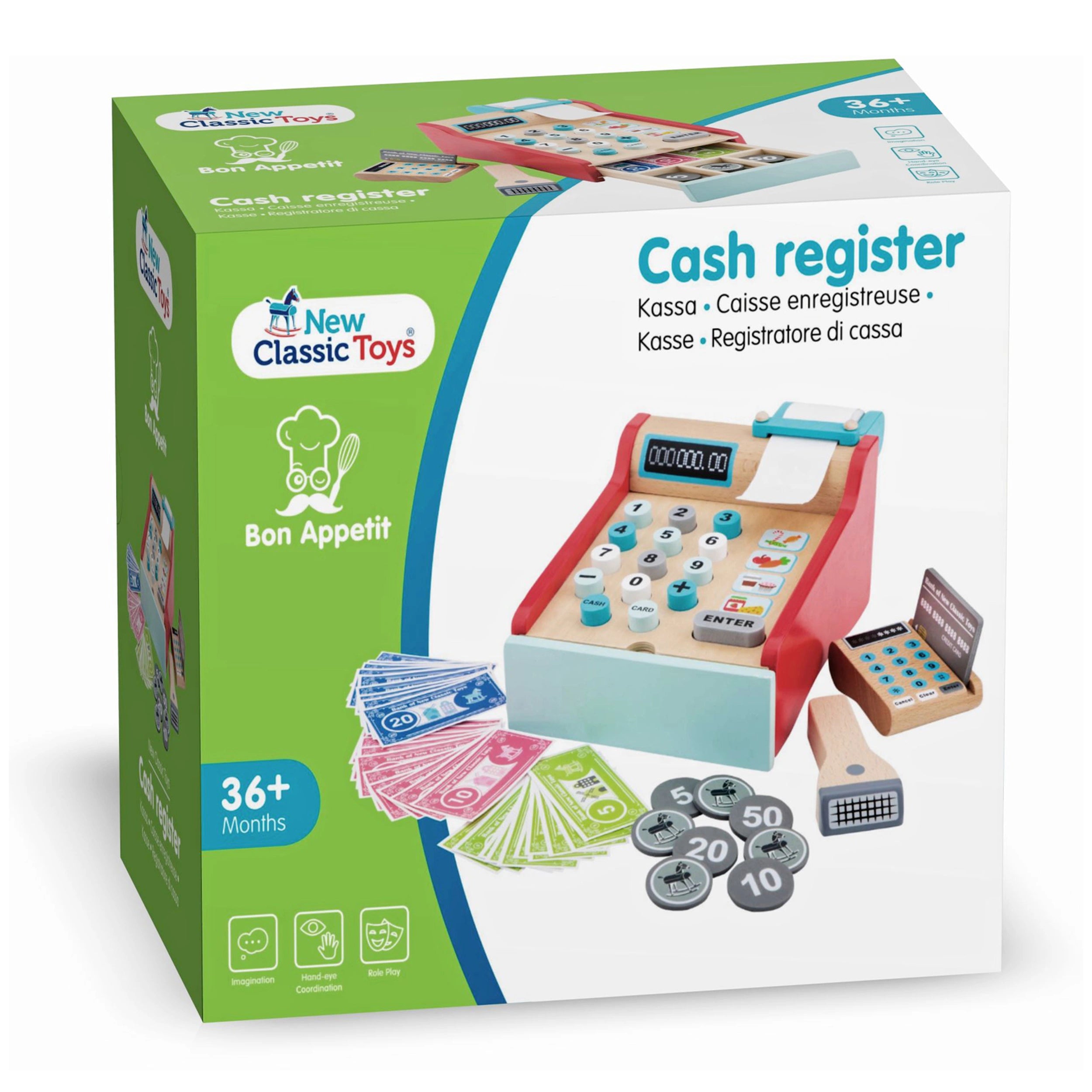 New Classic Toys - Cash Register - Red - Pretend Professions & Role Playing