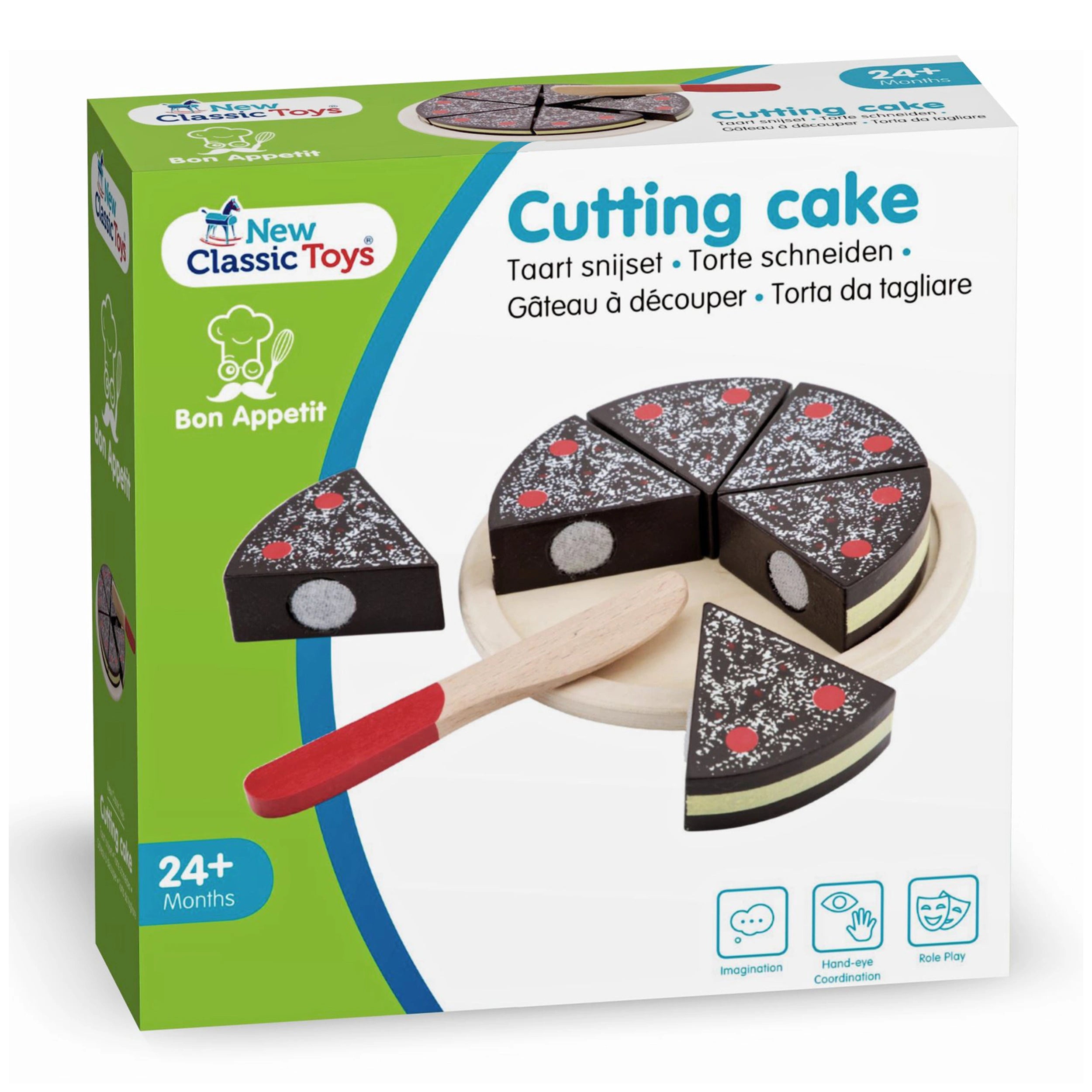 New Classic Toys - Cutting Cake - Chocolate - Pretend Professions & Role Playing