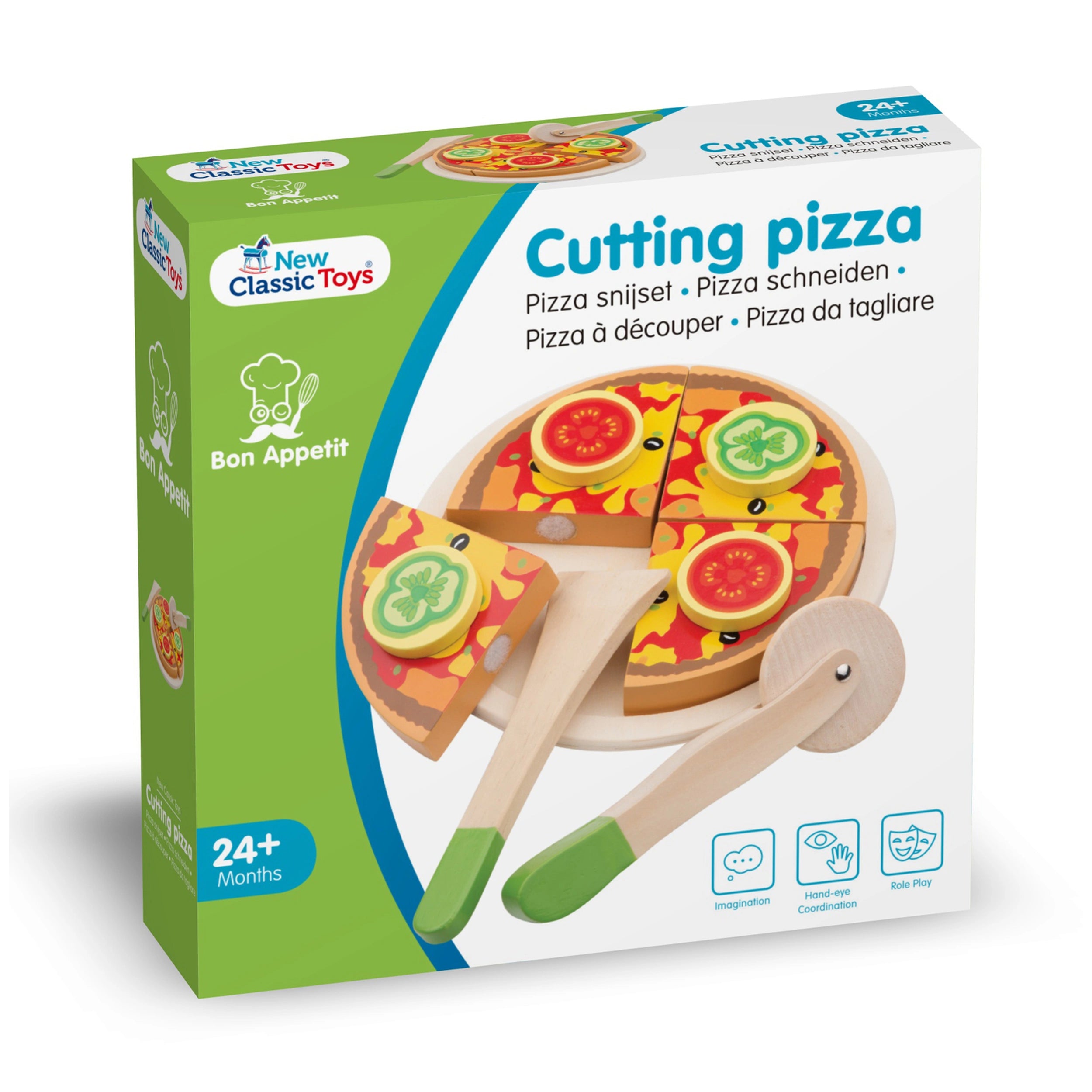 New Classic Toys - Set de Corte - Pizza Vegetal - Profesiones y Juegos de Rol