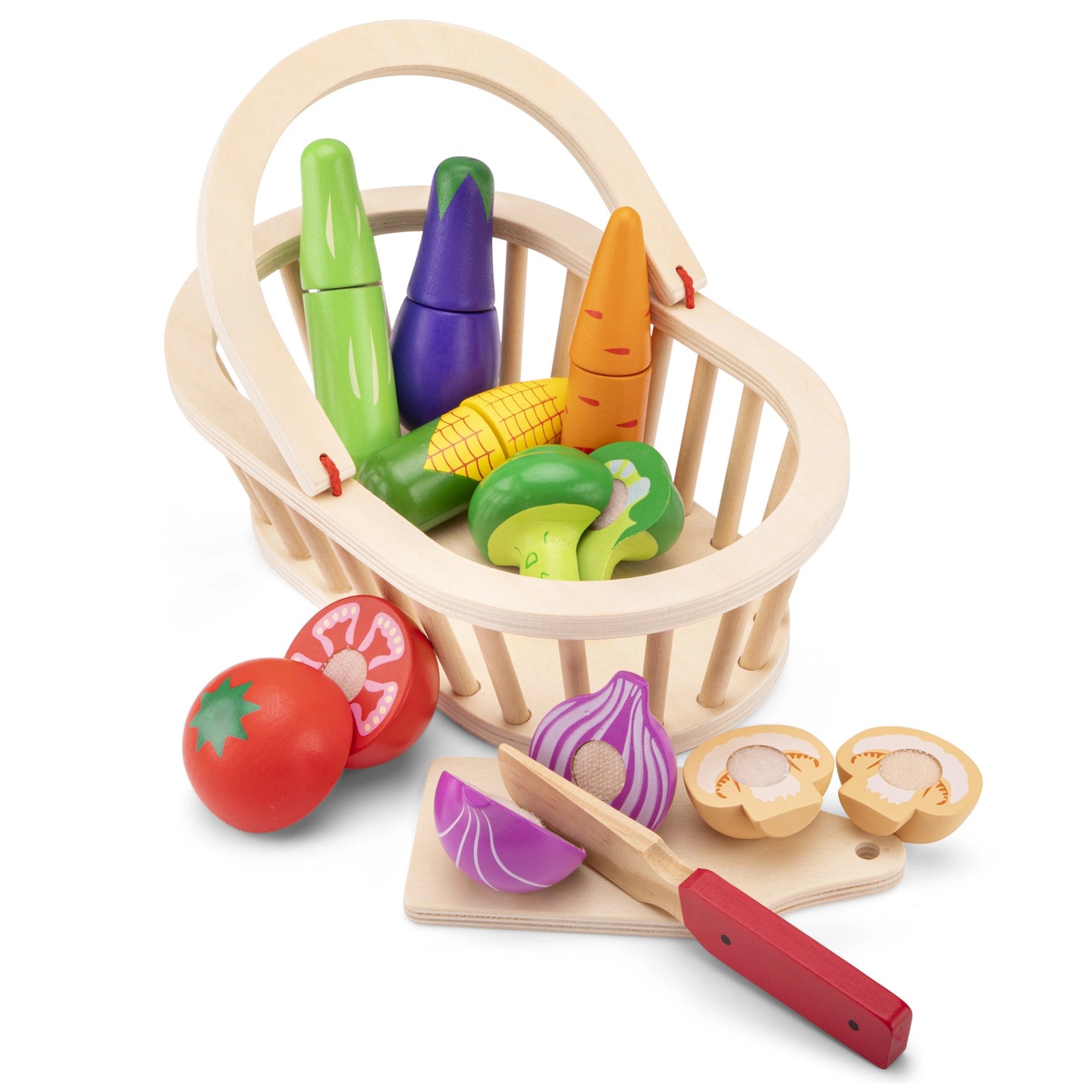 New Classic Toys - Set de Corte - Cesta de Verduras - Profesiones y Juegos de Rol