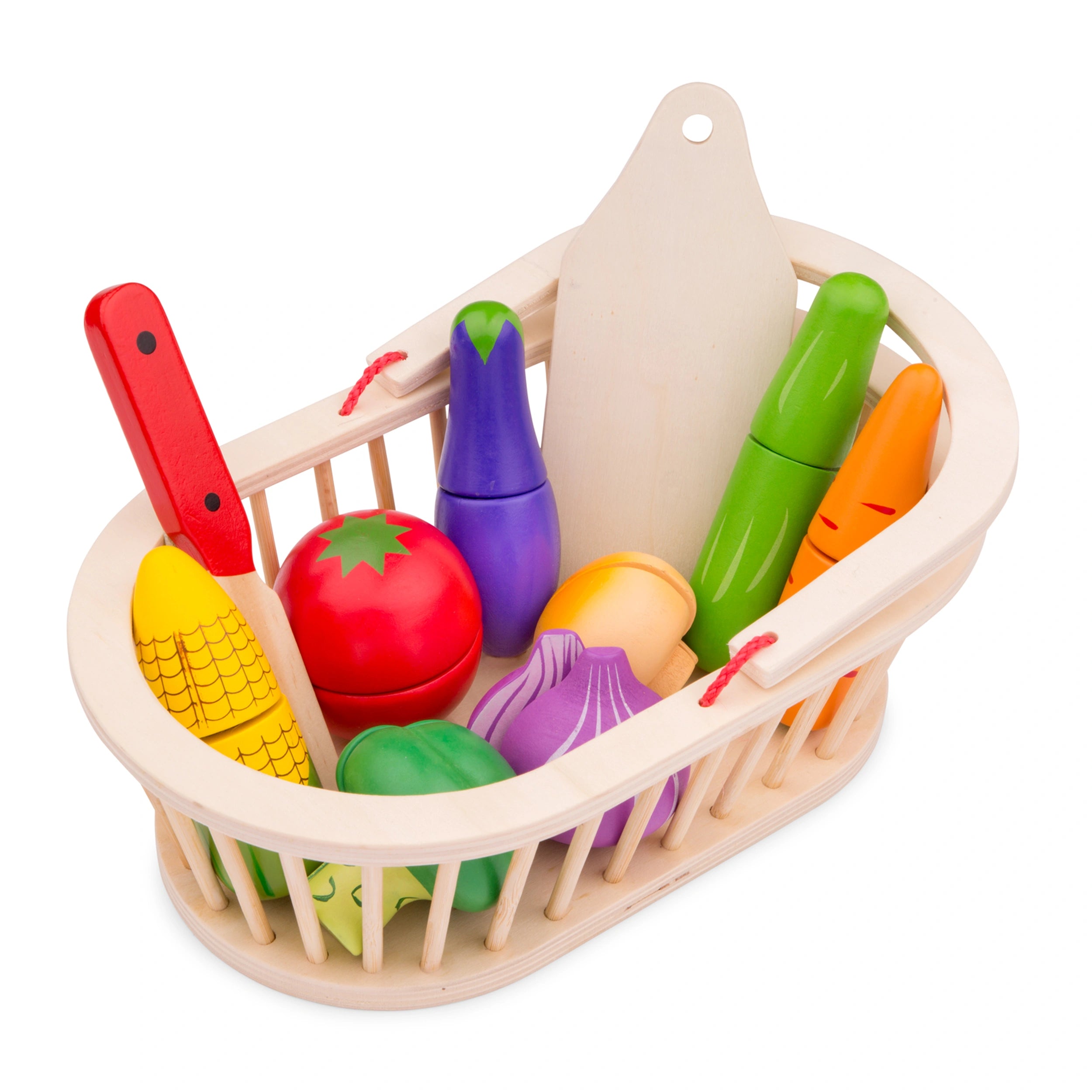 New Classic Toys - Set de Corte - Cesta de Verduras - Profesiones y Juegos de Rol