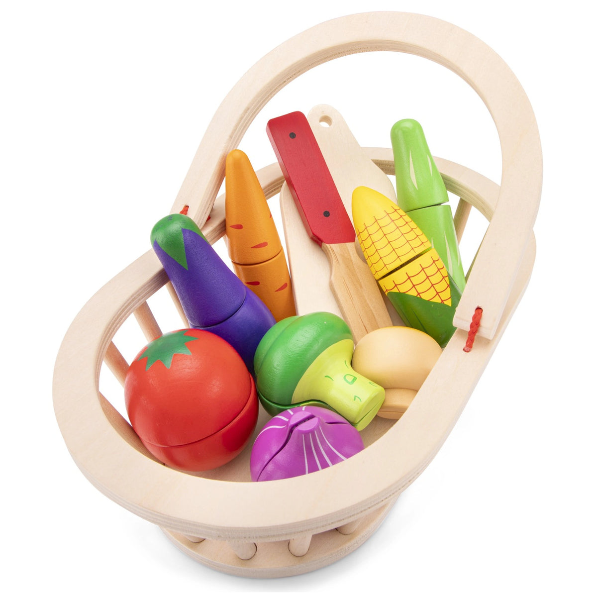 New Classic Toys - Set de Corte - Cesta de Verduras - Profesiones y Juegos de Rol