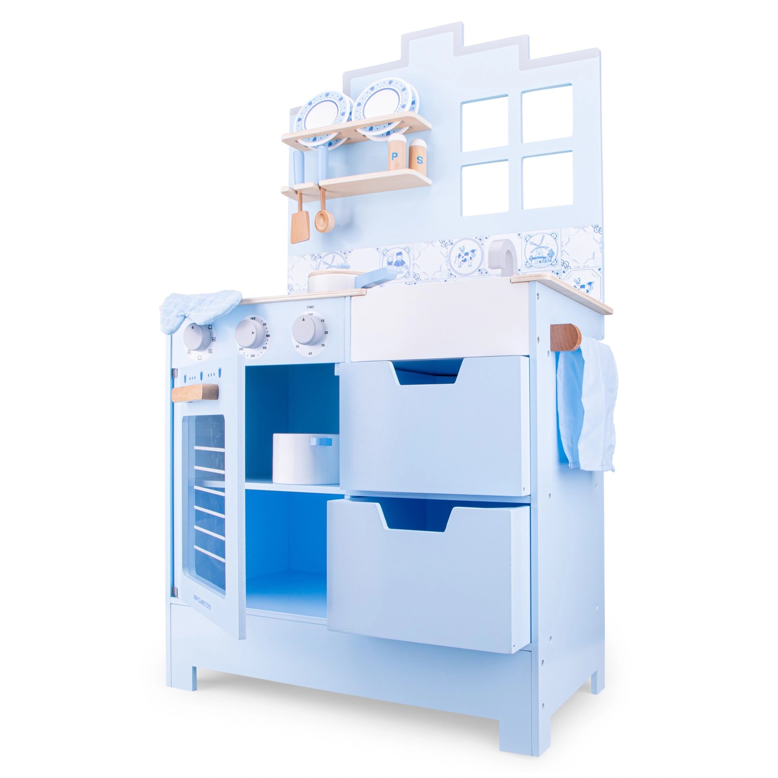 New Classic Toys - Cocina - Azul Delft - Profesiones de Imaginación y Juego de Roles