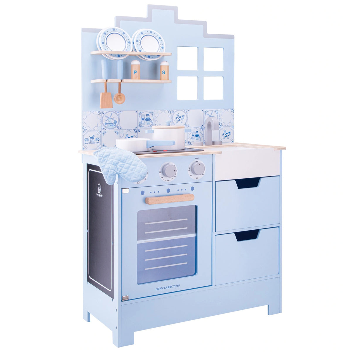 New Classic Toys - Cocina - Azul Delft - Profesiones de Imaginación y Juego de Roles