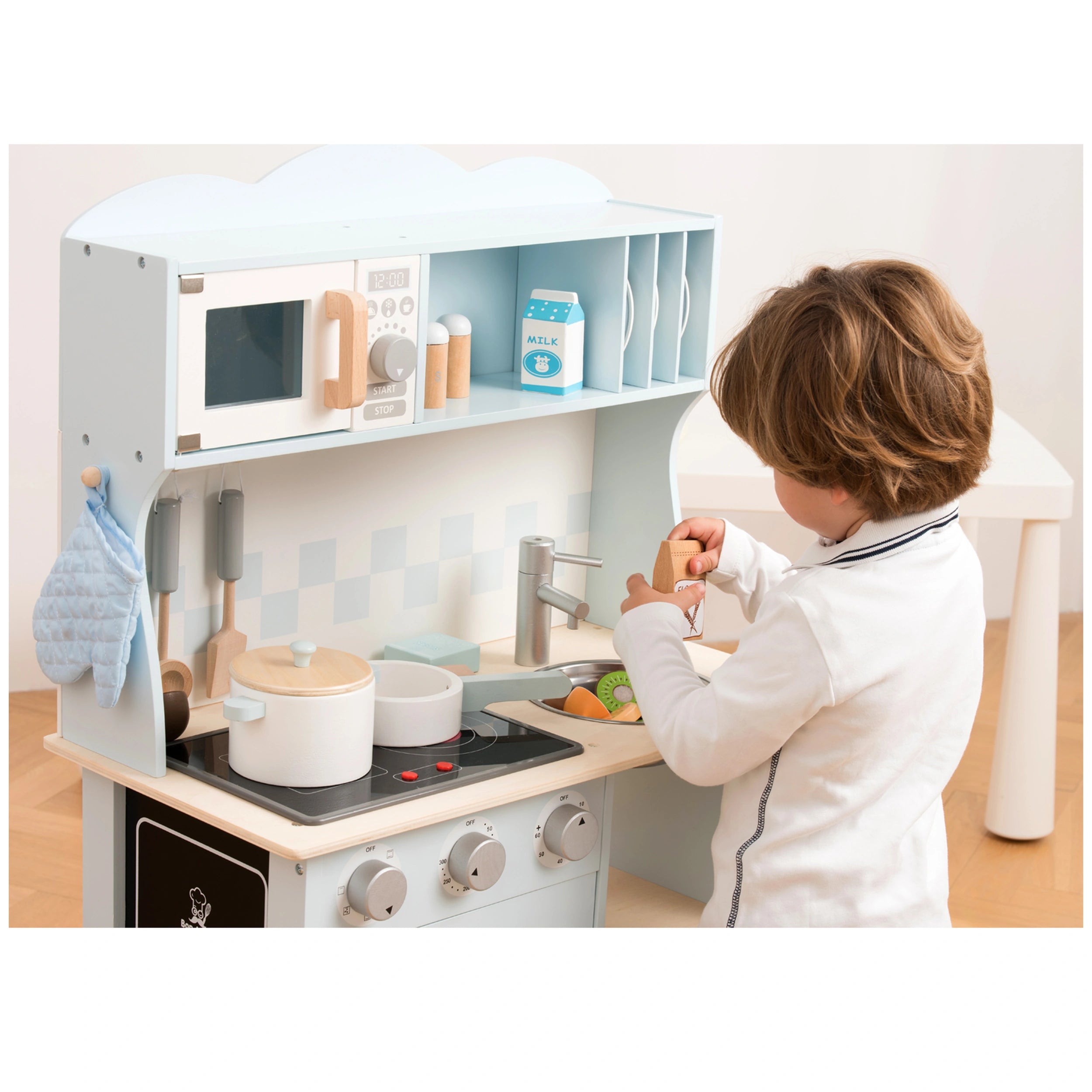 New Classic Toys - Kitchenette - Modern - Electric Cooking - Blue - Pretend Professions & Role Playing