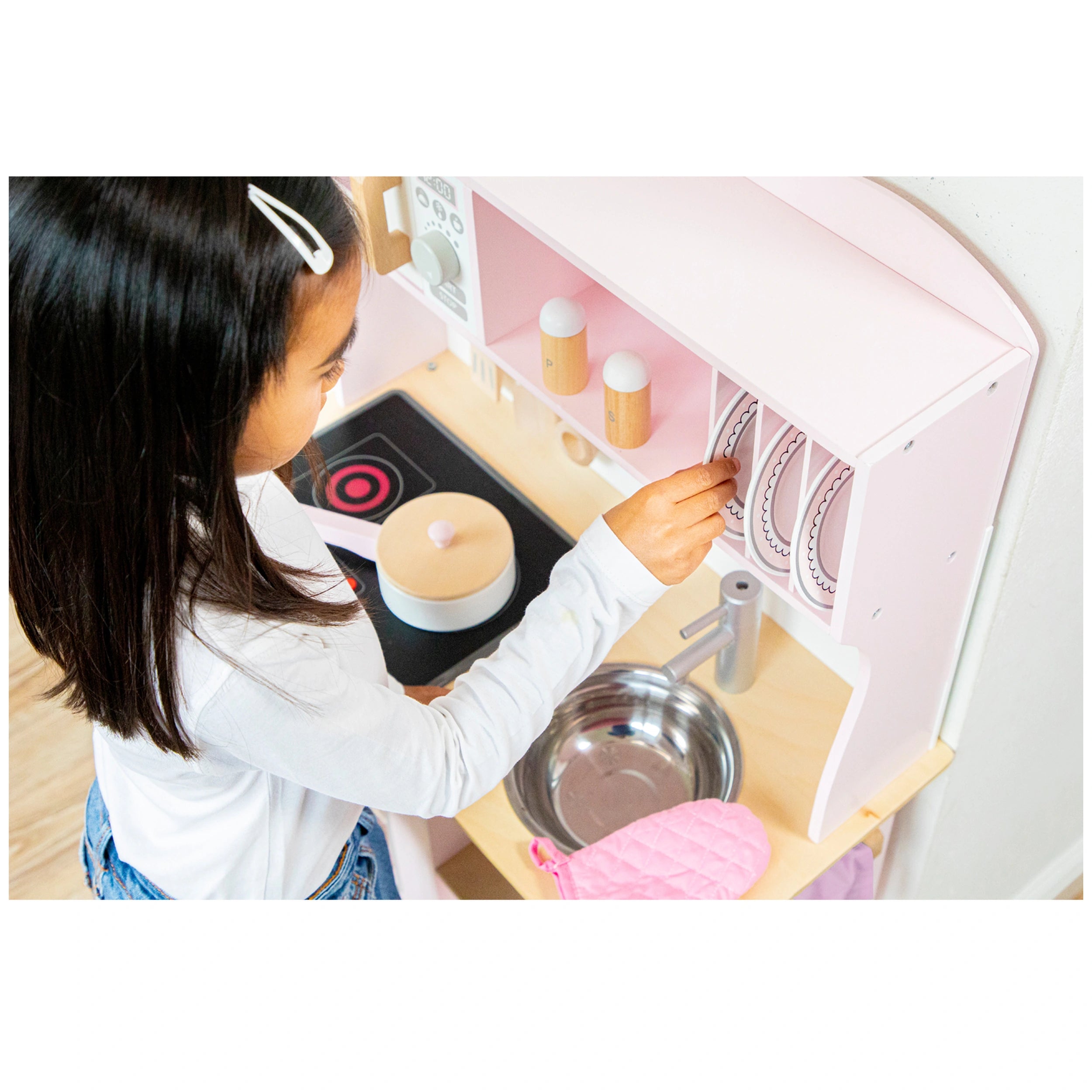 New Classic Toys - Kitchenette - Modern - Electric Cooking - Pink - Pretend Professions & Role Playing