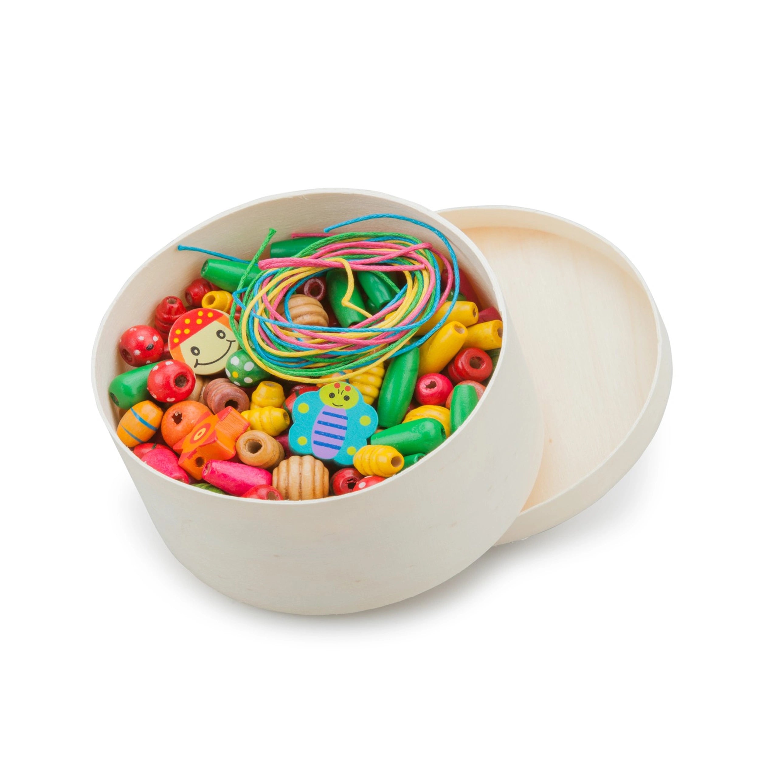 New Classic Toys - Perlas de Enhebrar - 230 Piezas y 4 Cuerdas - Artes y Manualidades