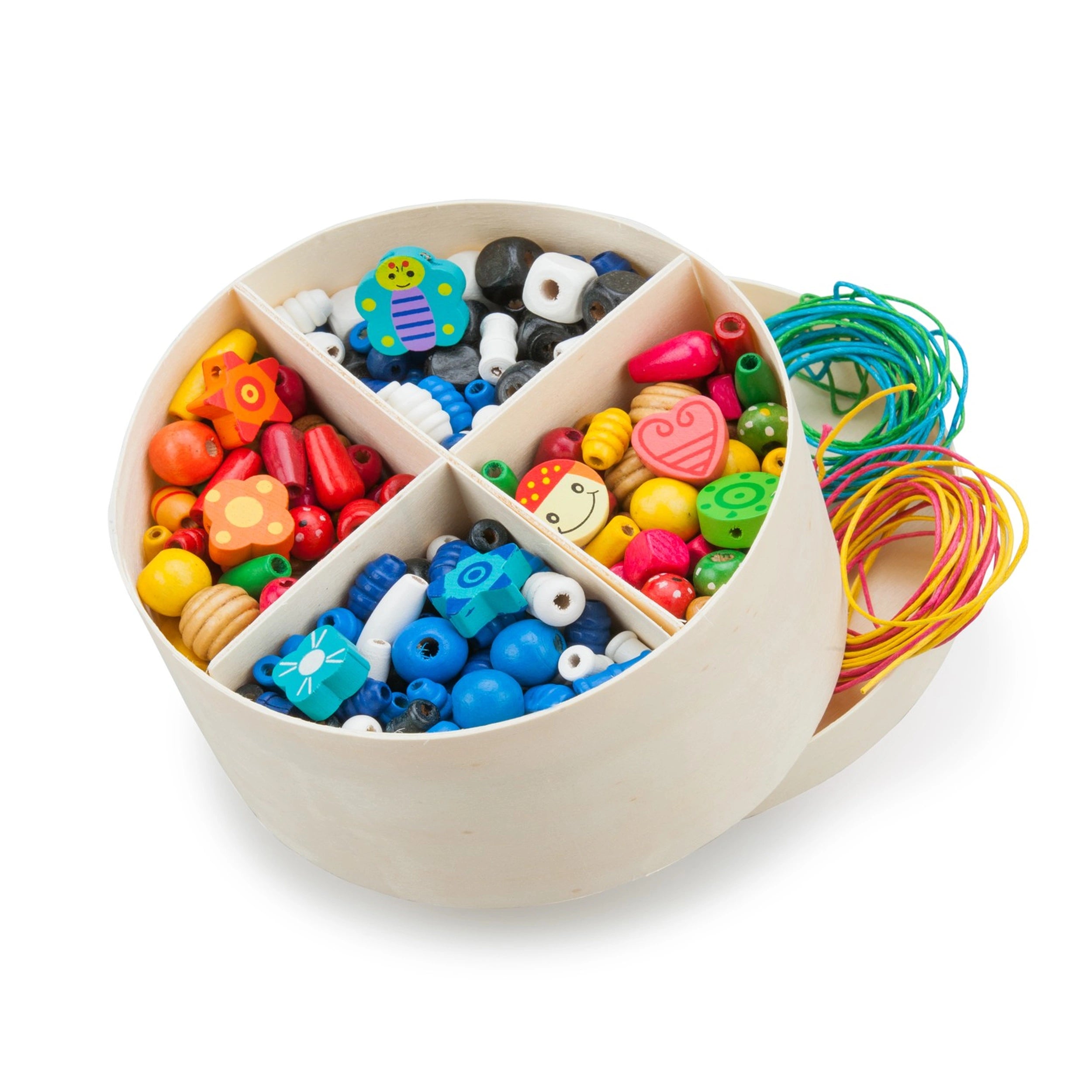 New Classic Toys - Perlas de Enhebrar - 640 Piezas y 8 Cuerdas - Artes y Manualidades