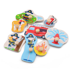 New Classic Toys - Peg Puzzle - 8 Pieces - Fire Brigade - Baby Activity Toys