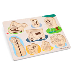 New Classic Toys - Peg Puzzle - 8 Pieces - Fire Brigade - Baby Activity Toys