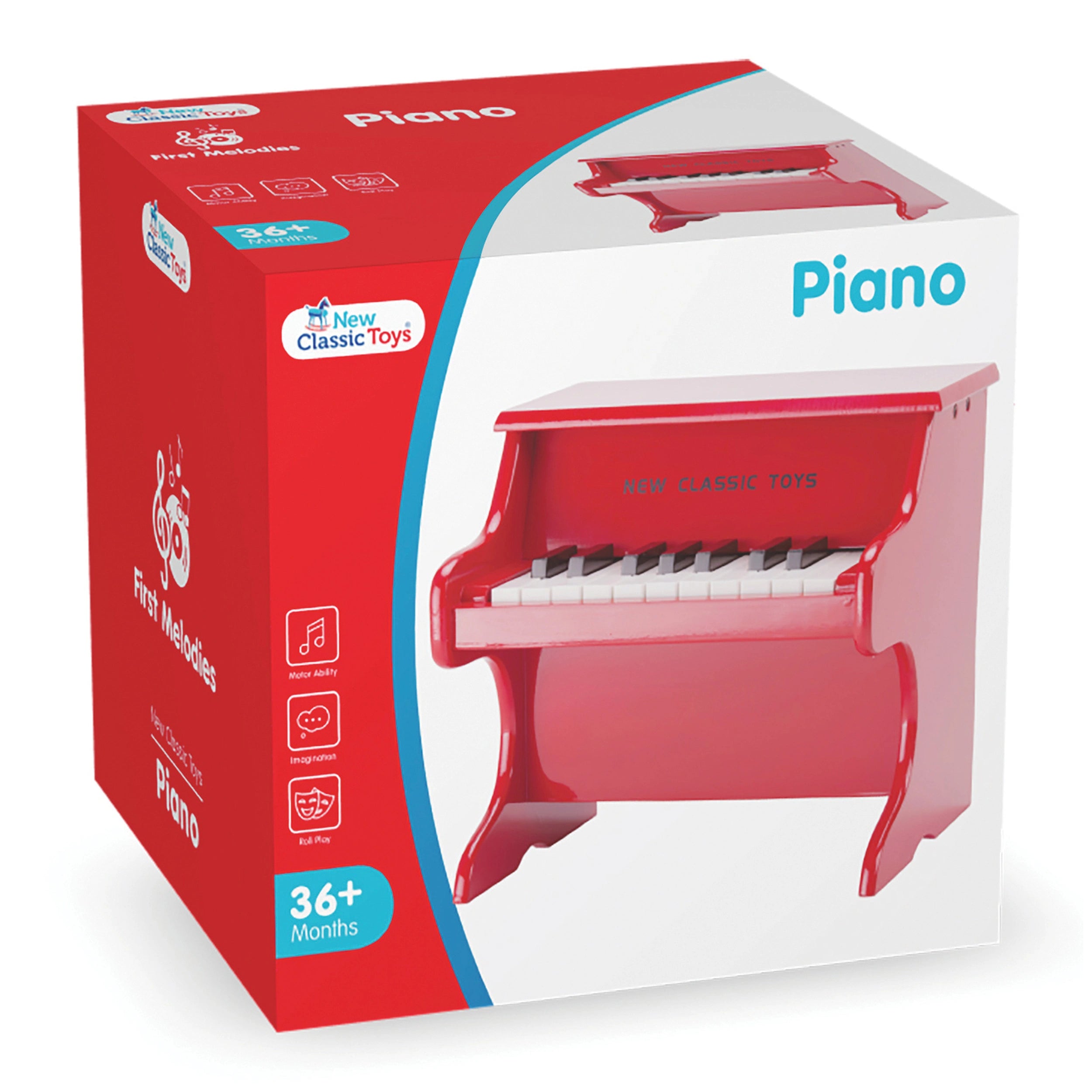 New Classic Toys - Piano - 18 Keys - Red - Musical Instruments